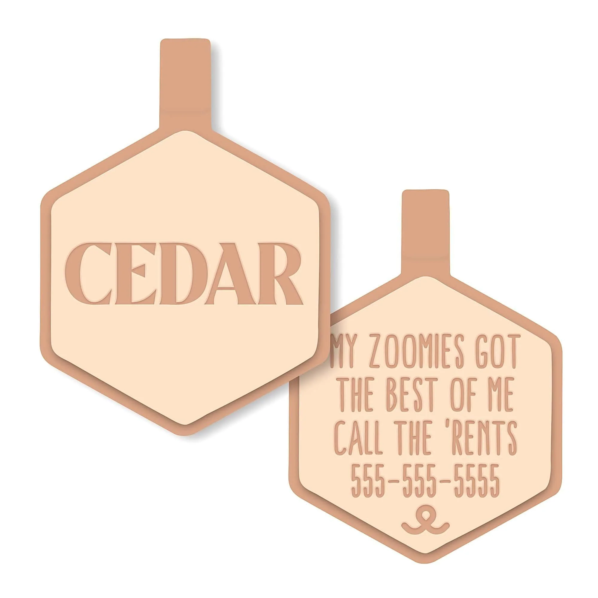Birch Tan Silicone ID Tag