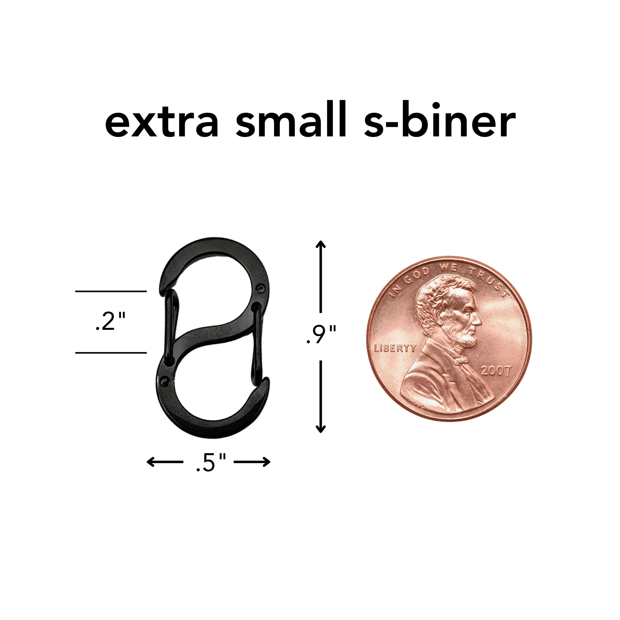 Extra-Small Black S-Biner Carabiner Clip - Image 2