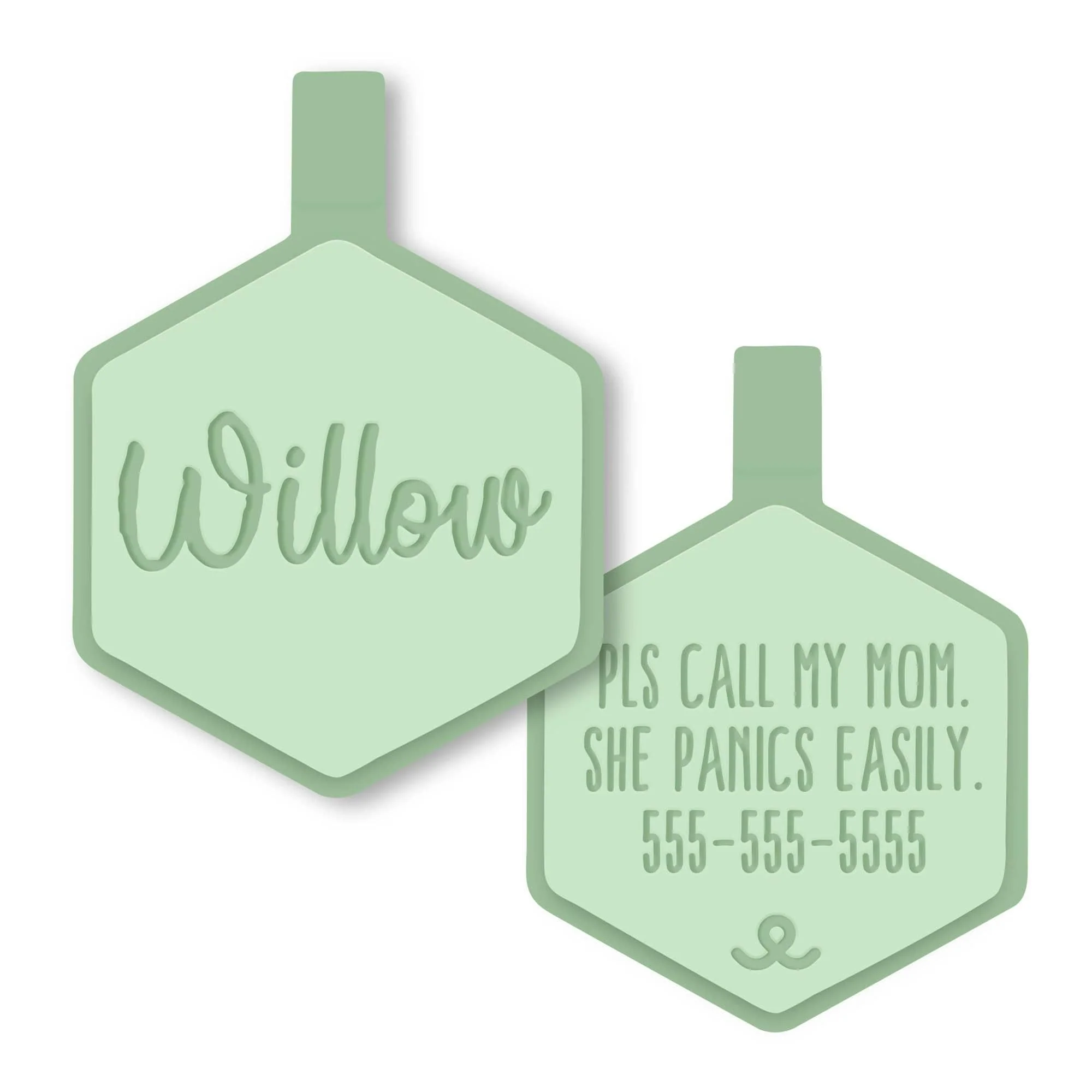 Fern Green Silicone ID Tag