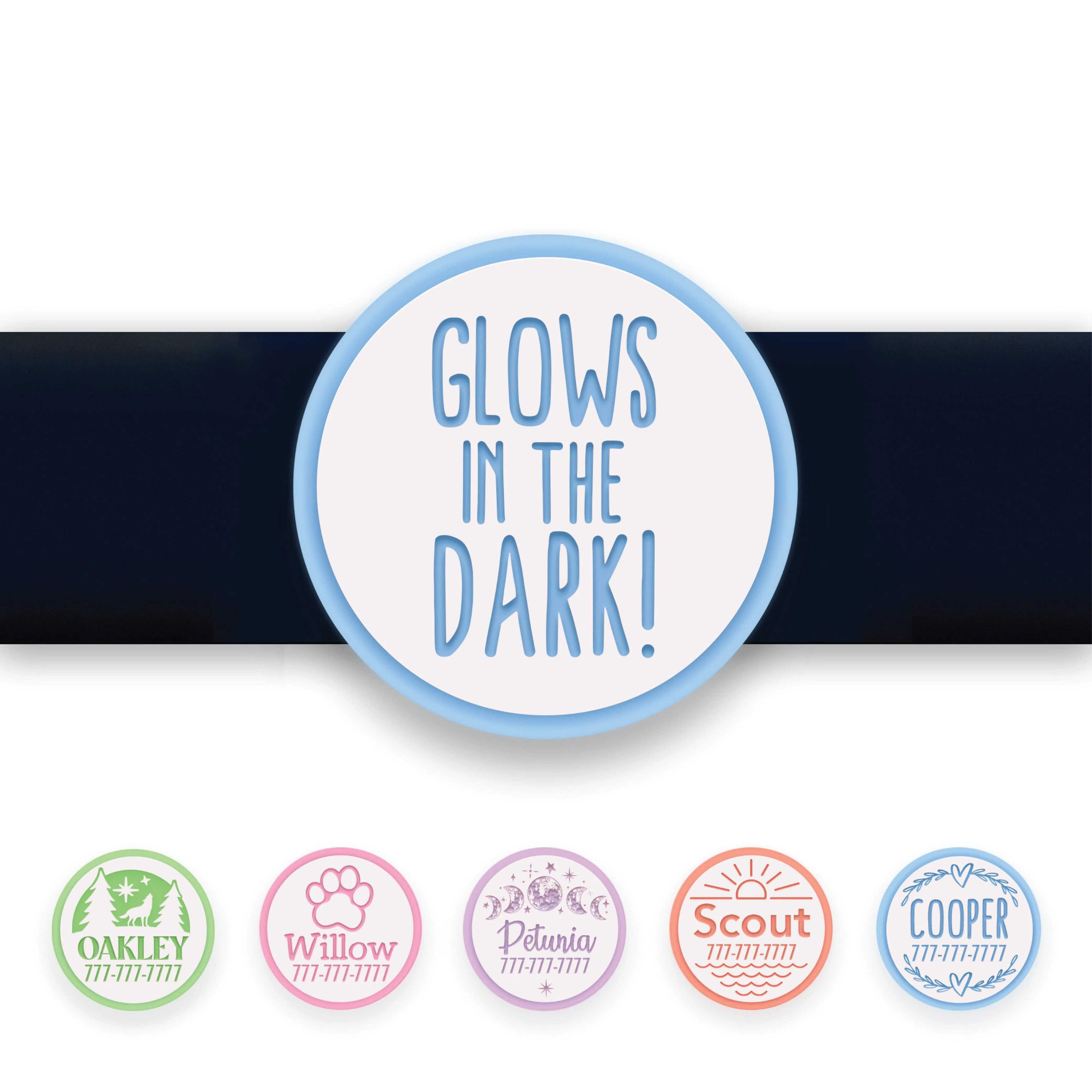 Glow In The Dark AirTag Holder Slide-On Silicone Pet ID Tag| Design Your Own