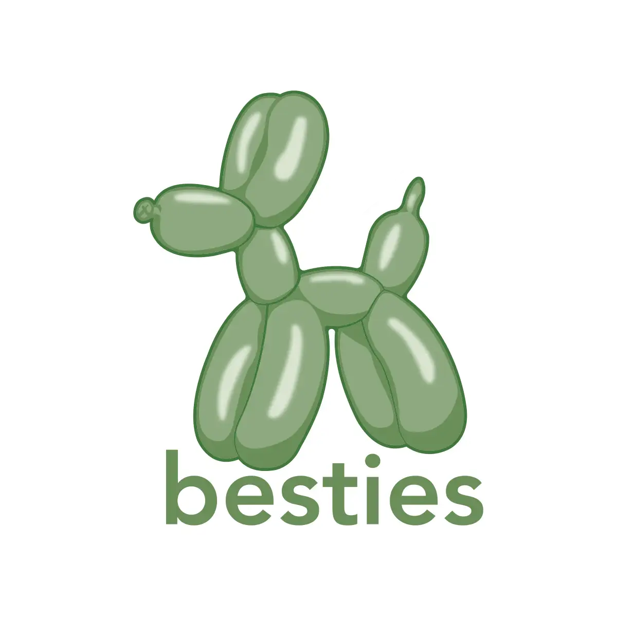 Green Balloon Dog Sticker