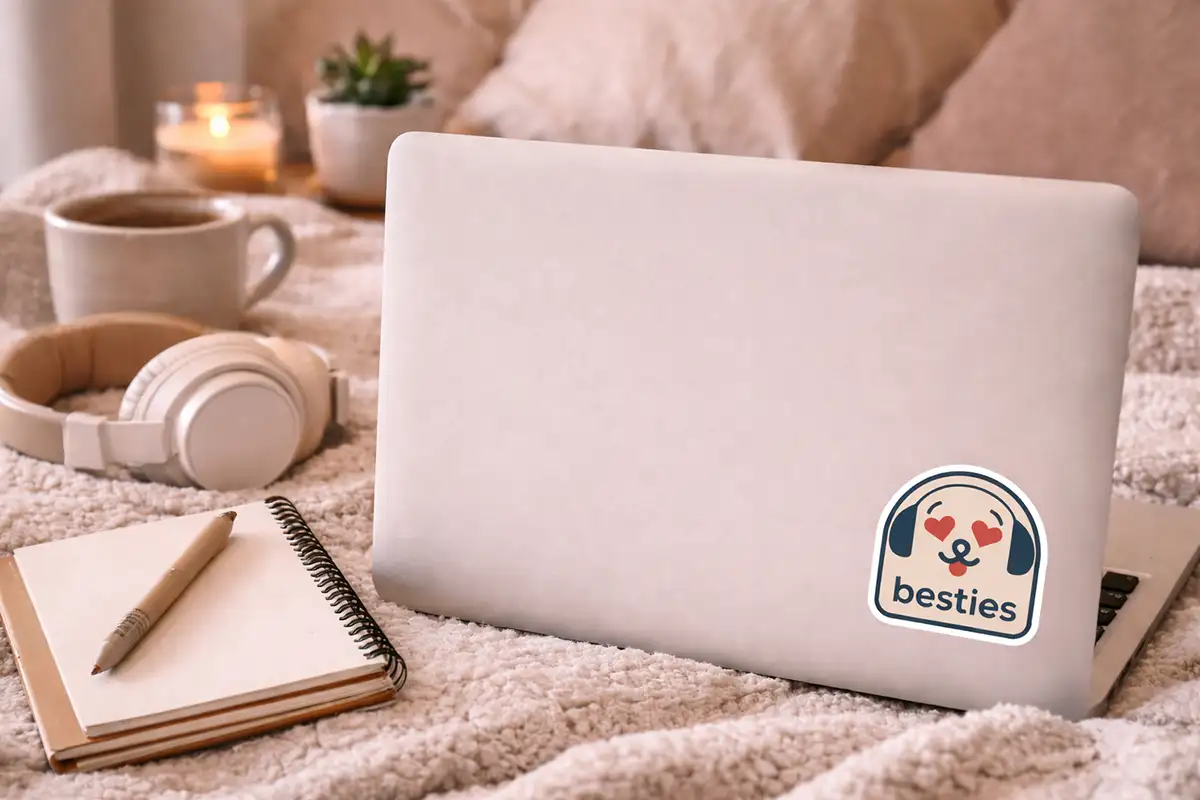 Heart Eyes Dog Sticker - Image 3