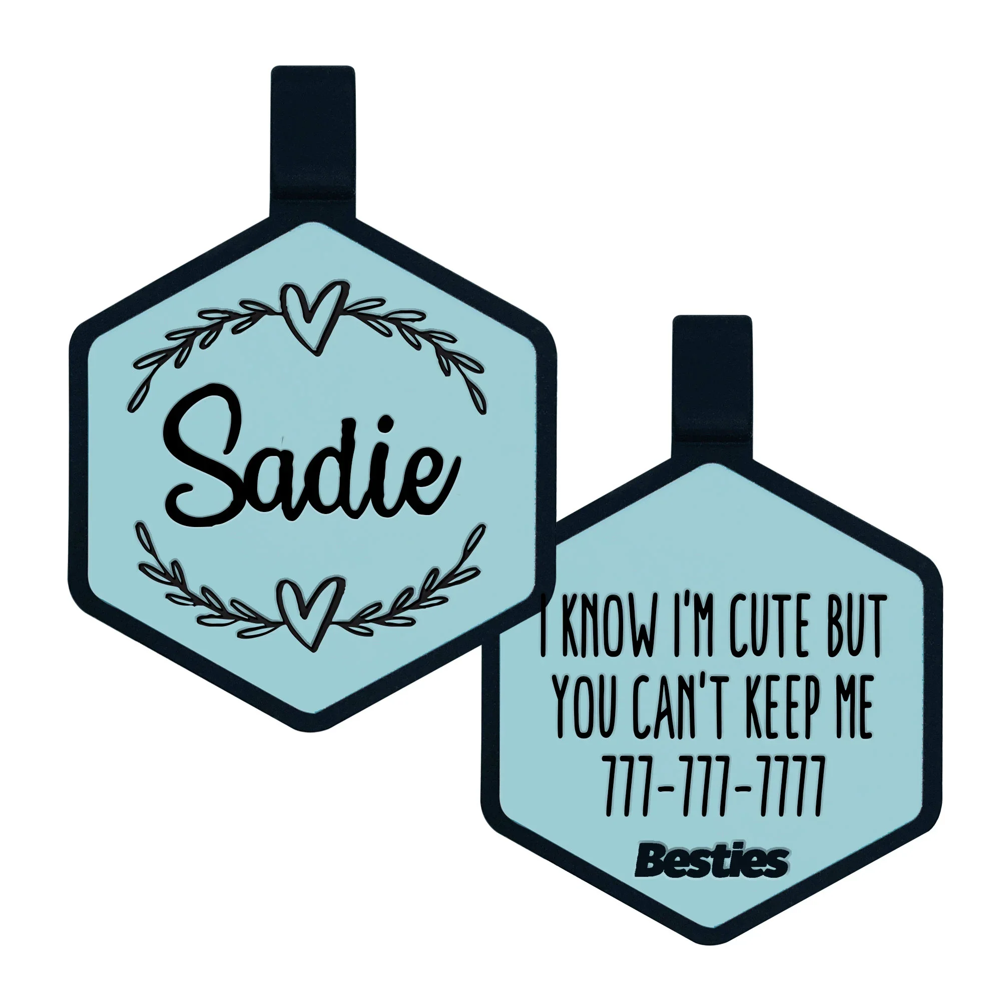 Heart Wreath Silicone ID Tag