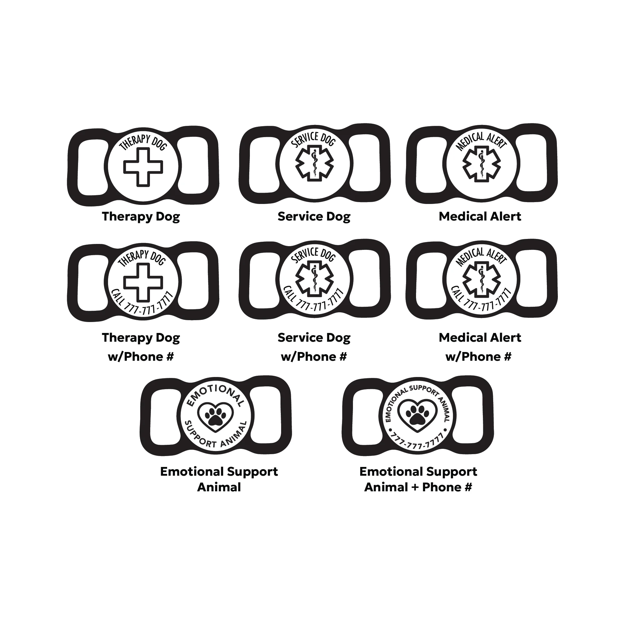 Mini Slim Slide-On Silicone Pet ID Tag | Emergency Alert - Image 3