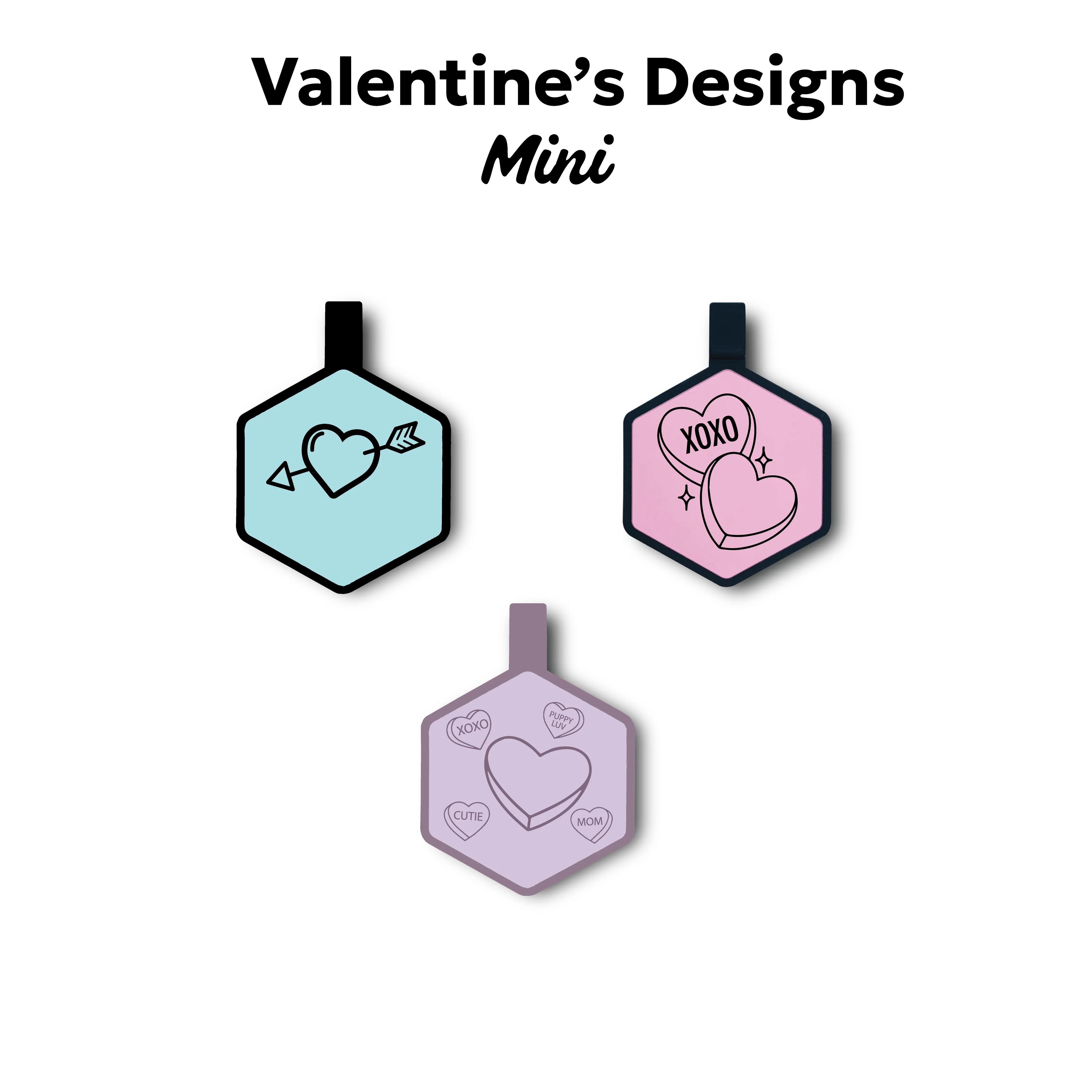 Mini Valentine's Day Silicone ID Tags