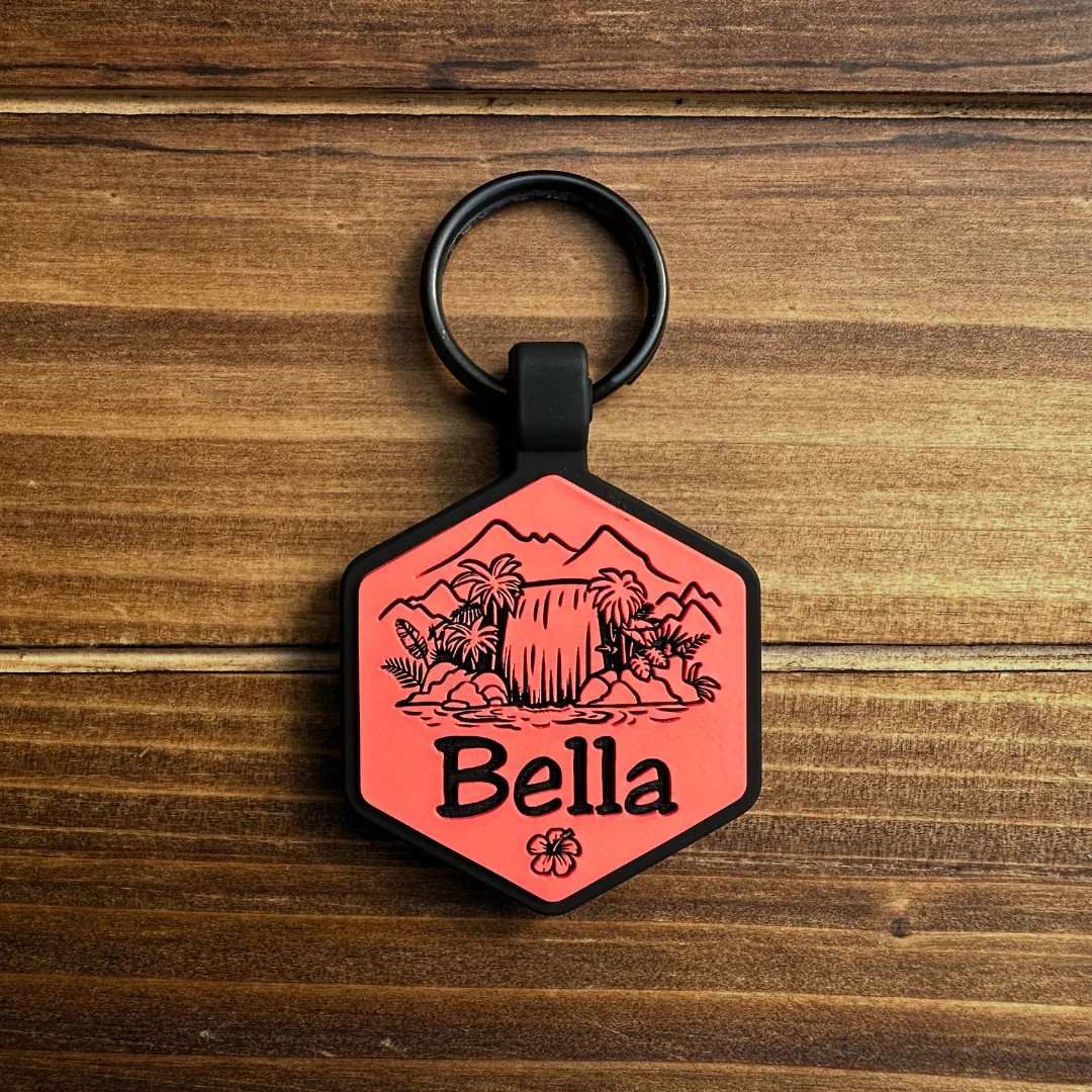 QR Code Paradise falls forest Silicone ID Tag - Image 3