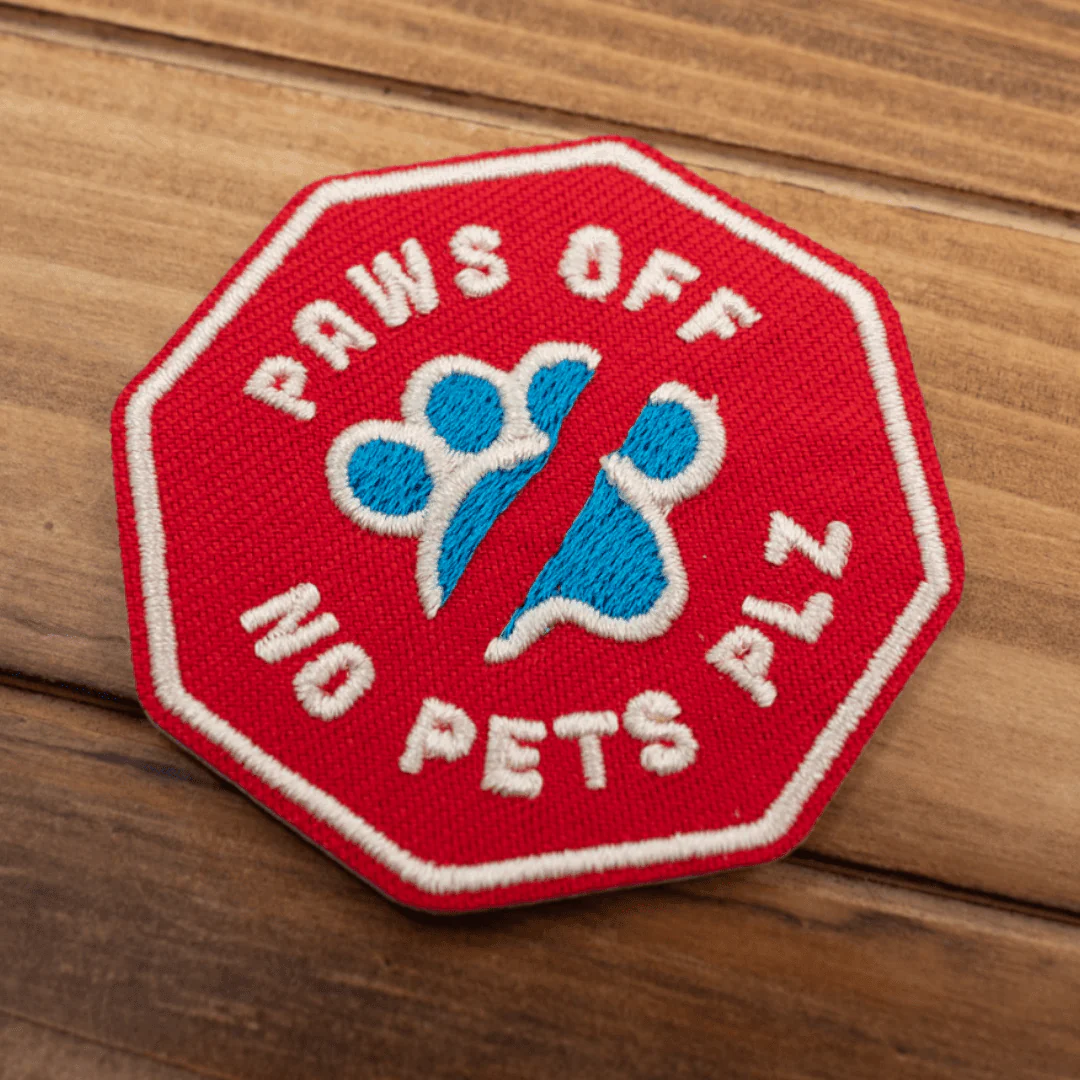 Paws Off, No Pets Plz | Velcro or Iron-On Patches For Pets - Image 5