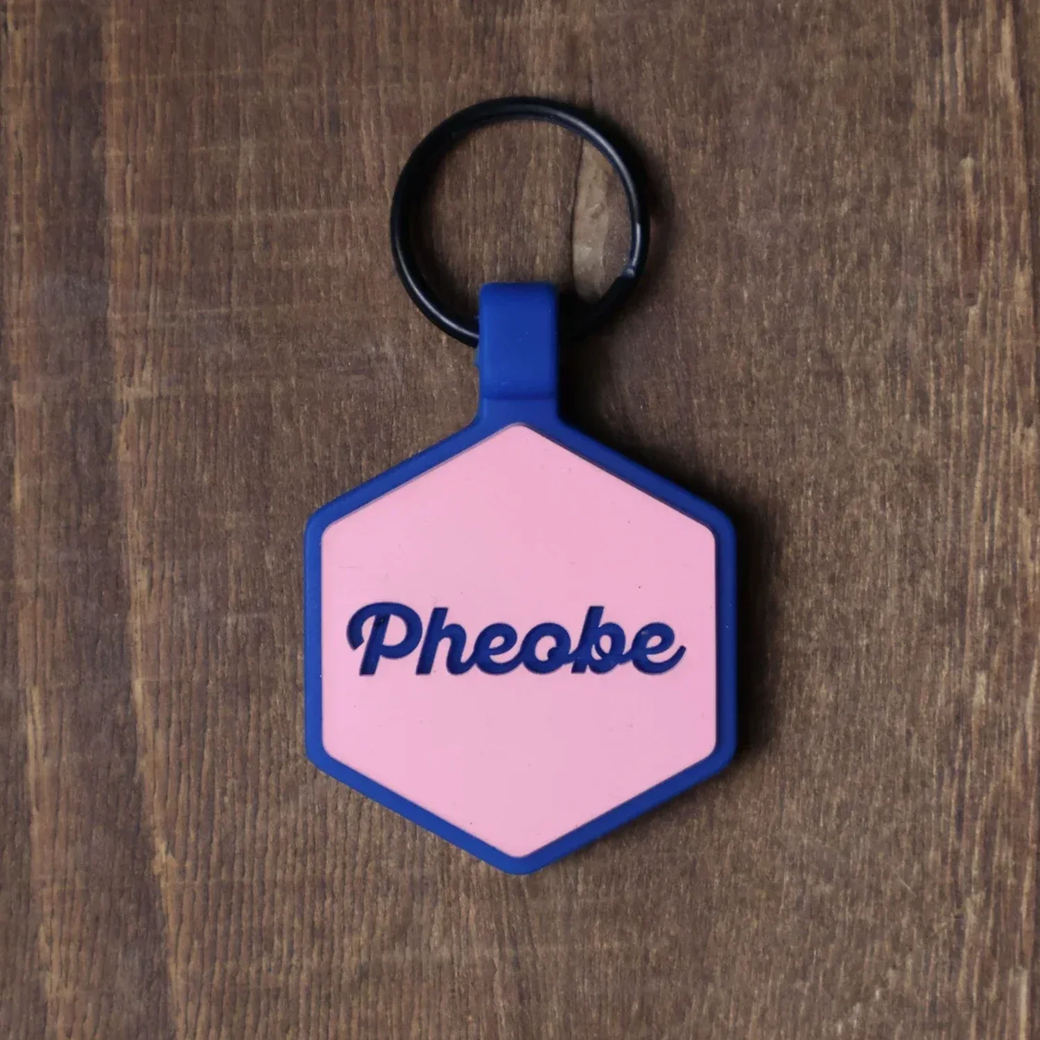 QR Code Pink and Blue Silicone ID Tag - Image 3