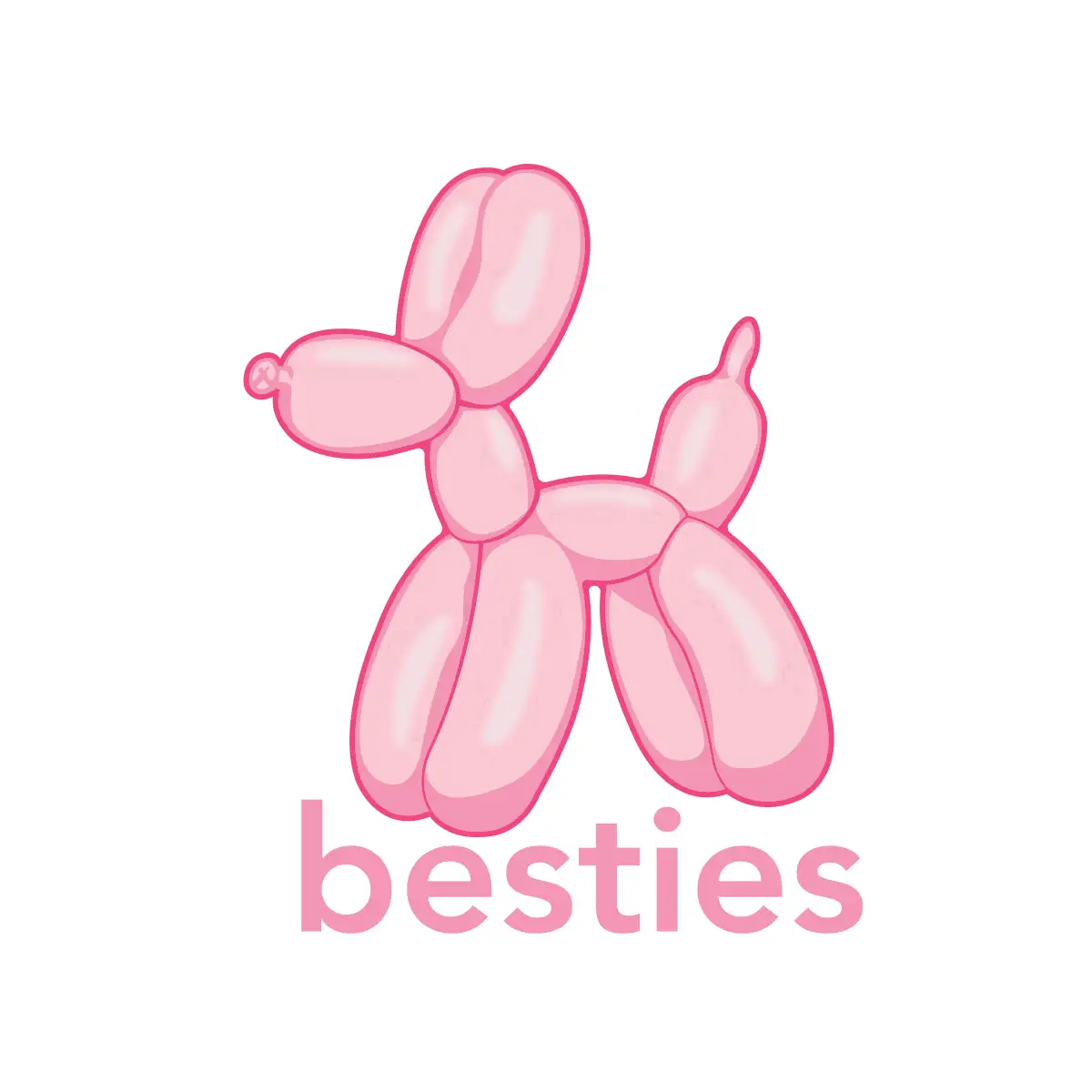 Pink Balloon Dog Sticker