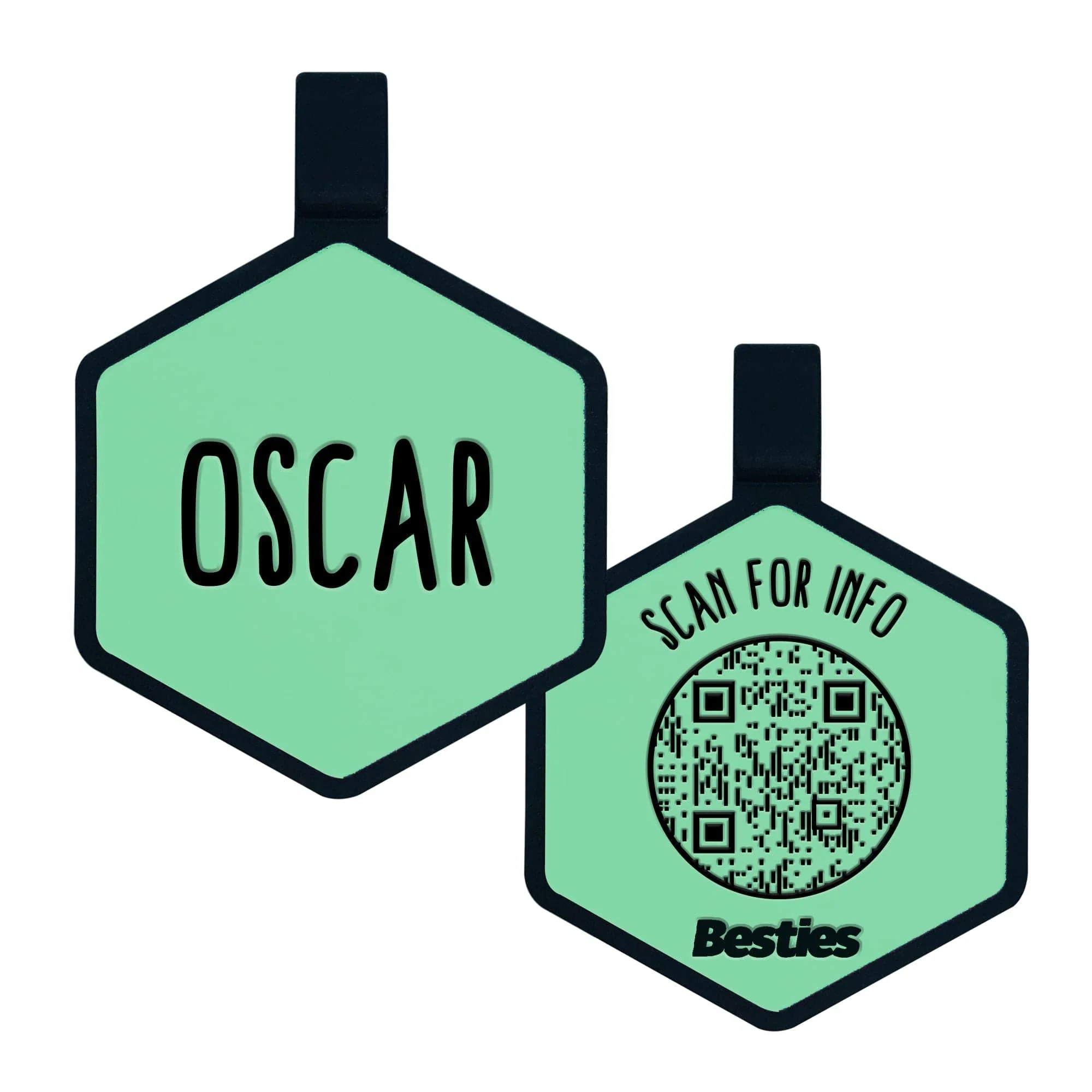 QR Code Aqua Silicone ID Tag