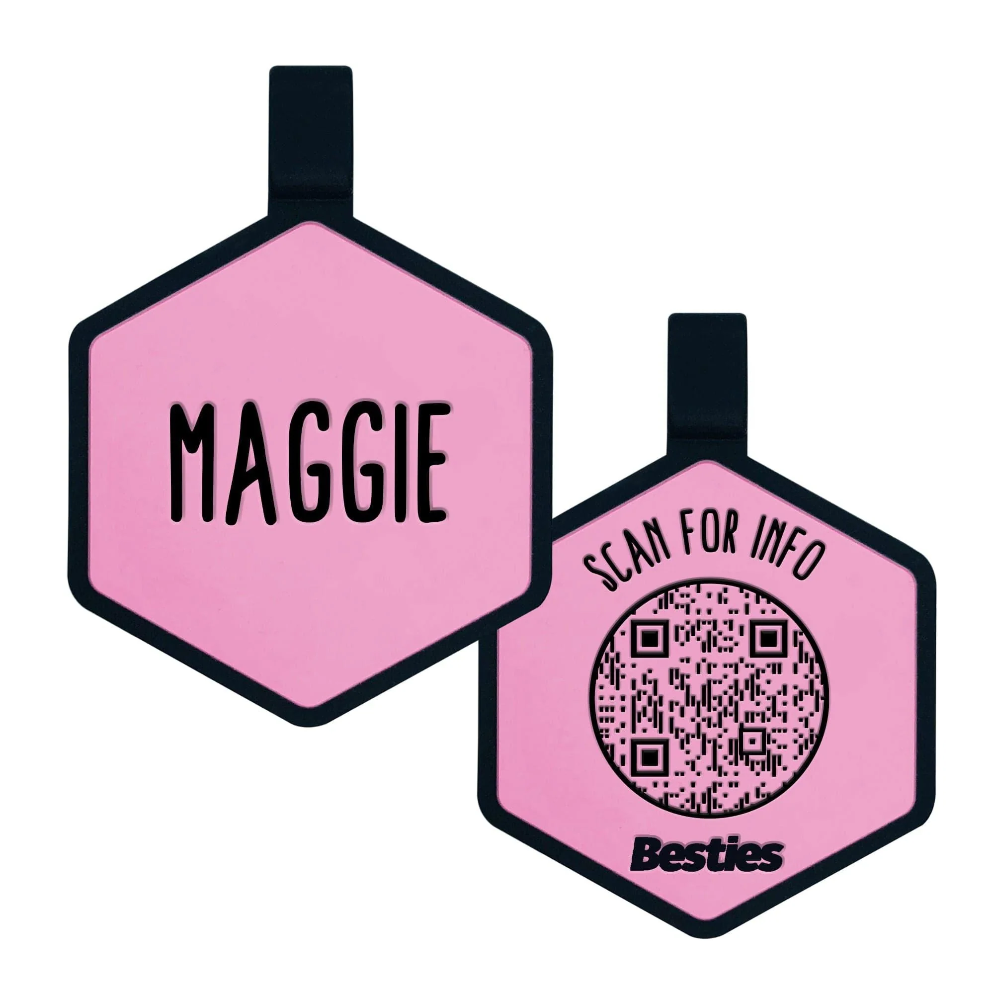 QR Code Blush Silicone ID Tag