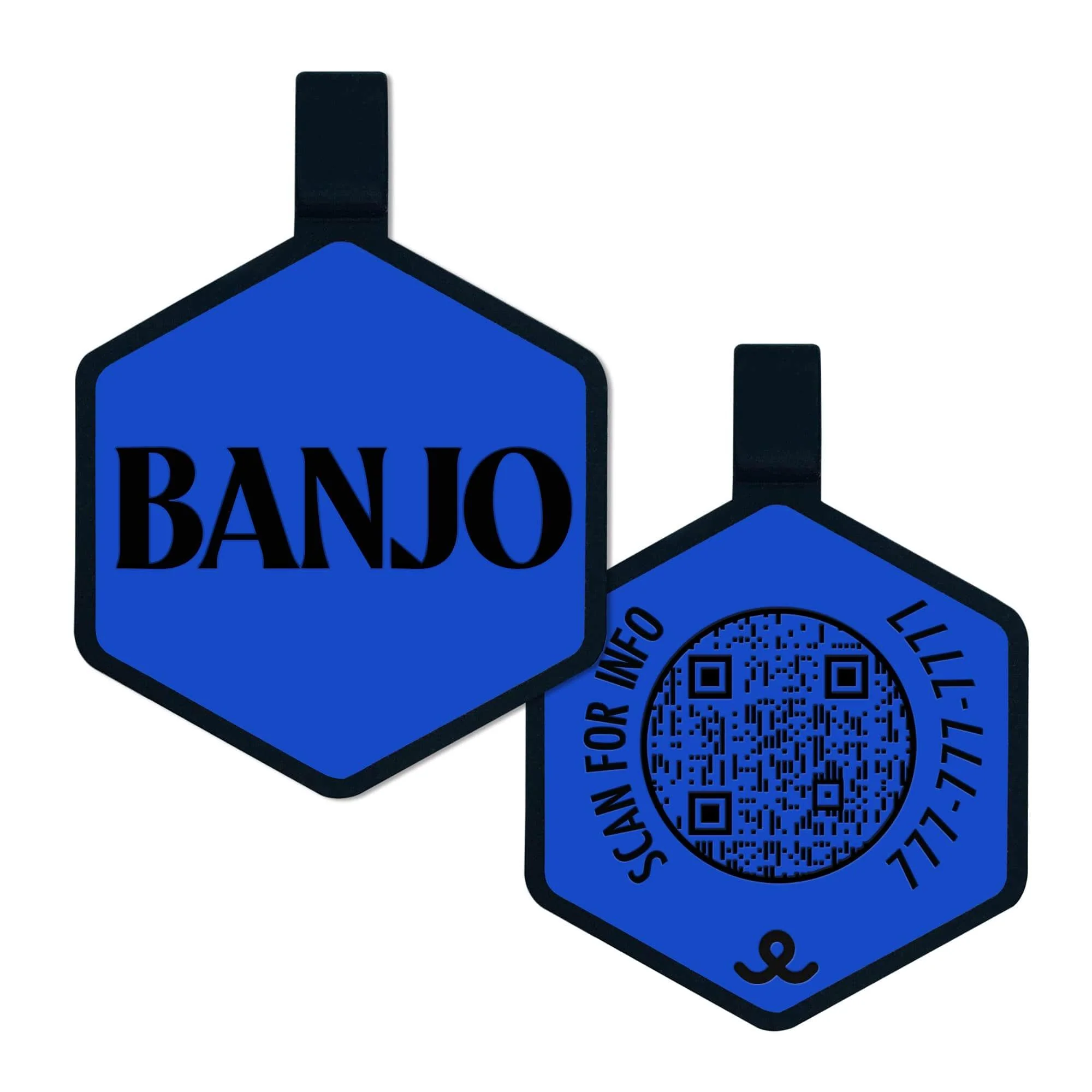 QR Code Royal Blue Silicone ID Tag