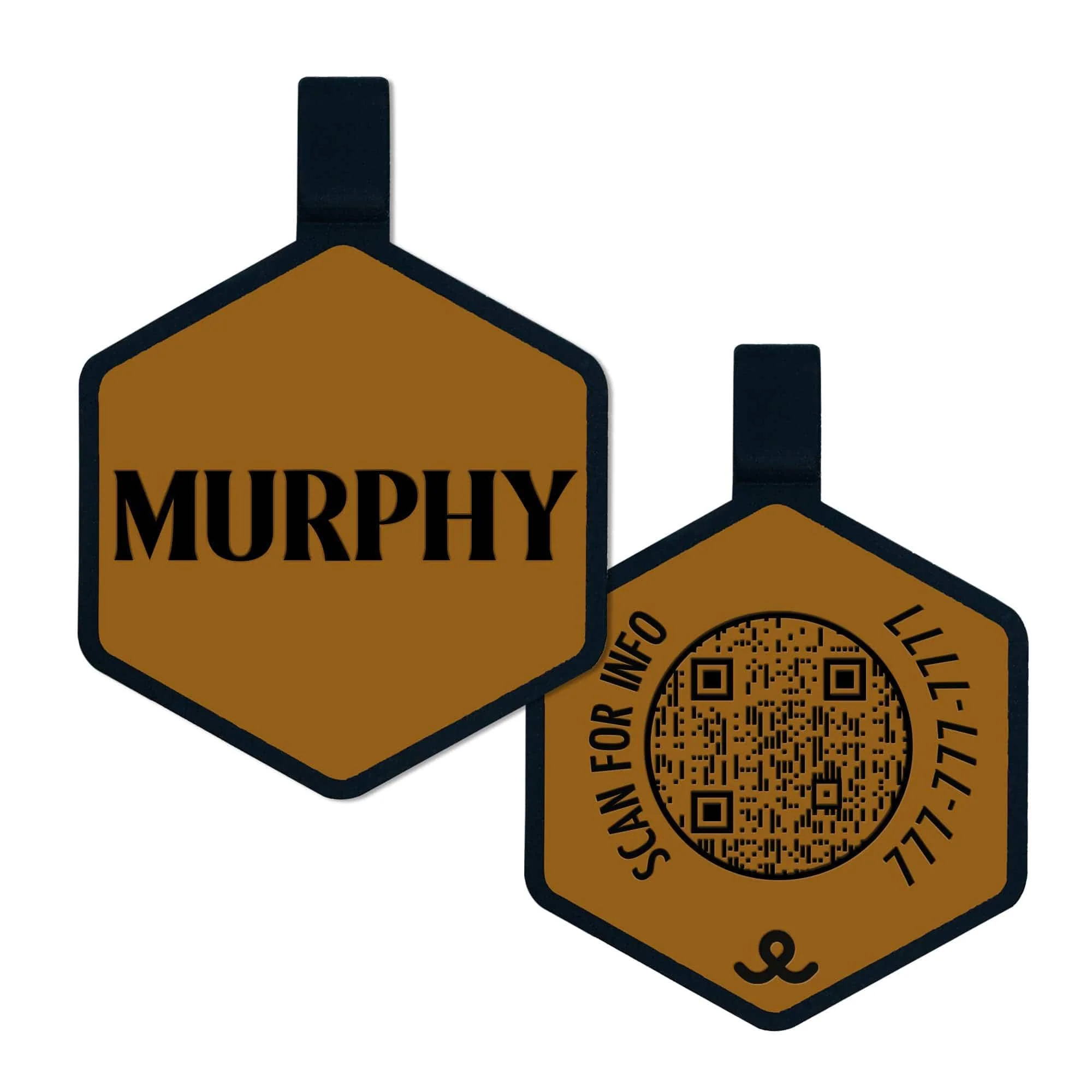 QR Code Camel Brown Silicone ID Tag