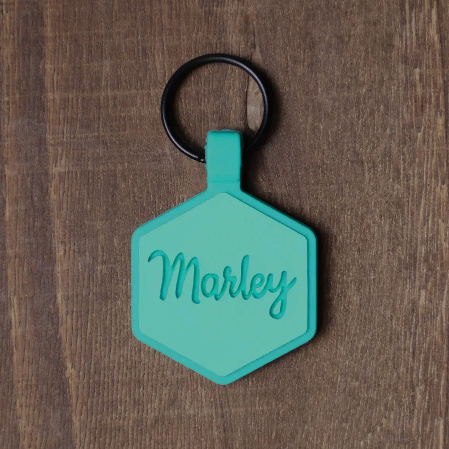 QR Code Caribbean Green Silicone ID Tag - Image 3