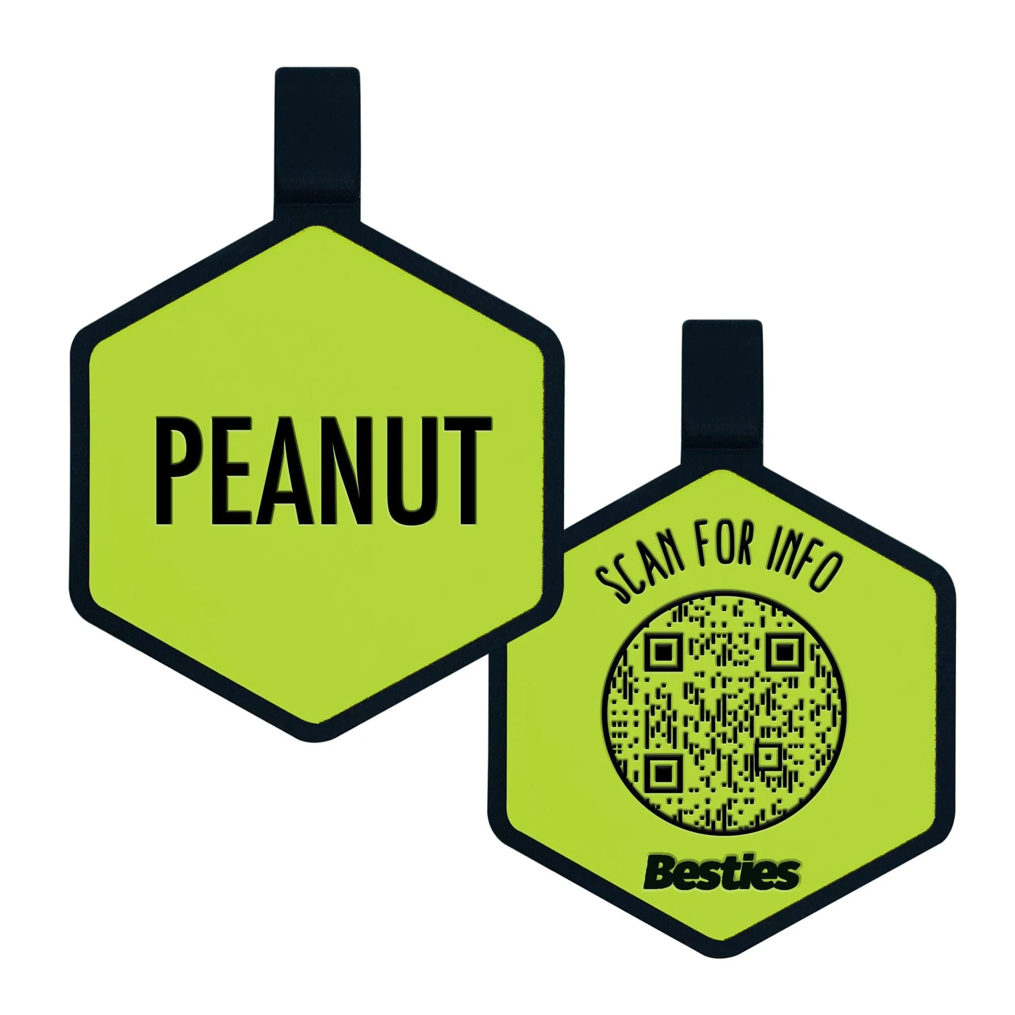 QR Code Chartreuse Silicone ID Tag