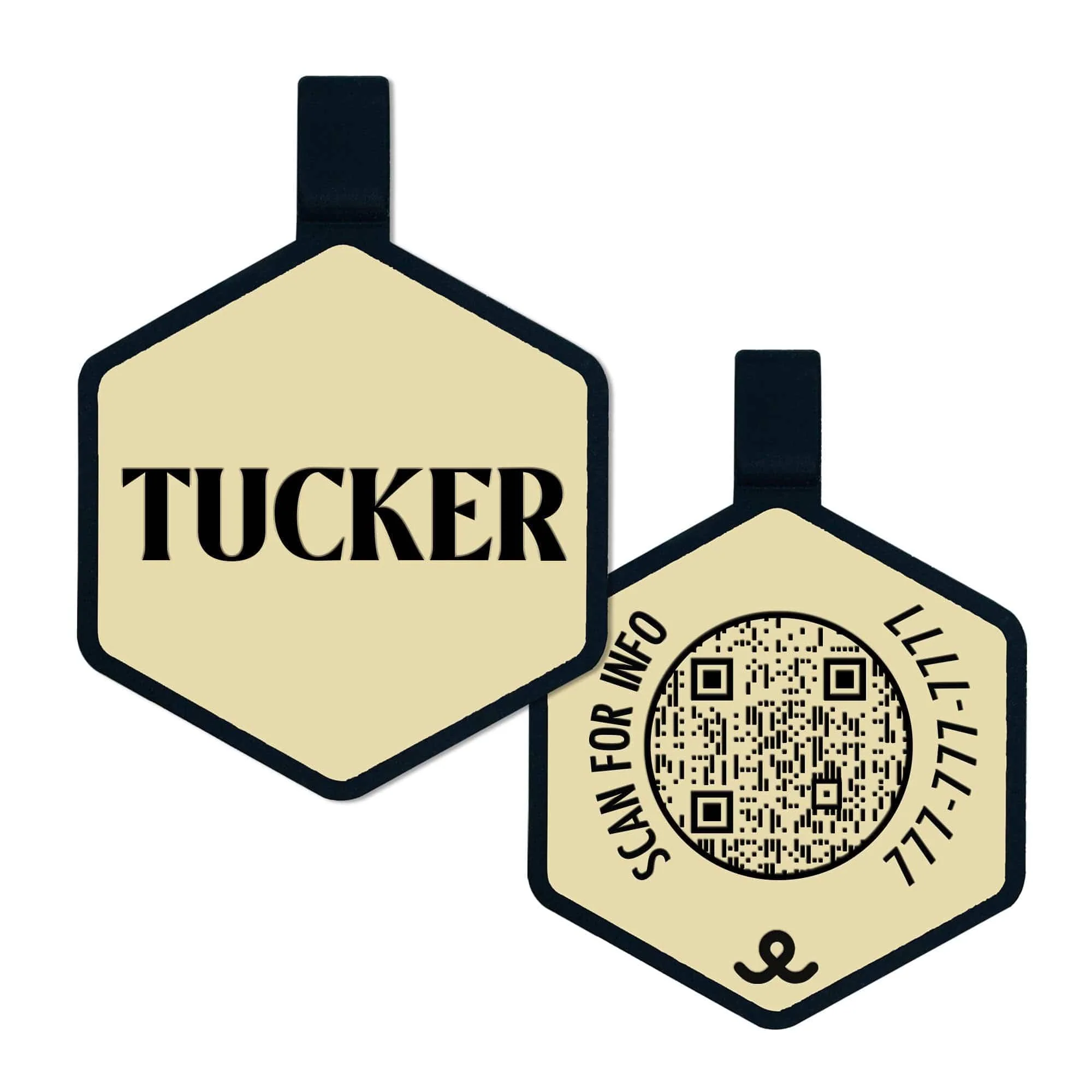 QR Code Cream Silicone ID Tag