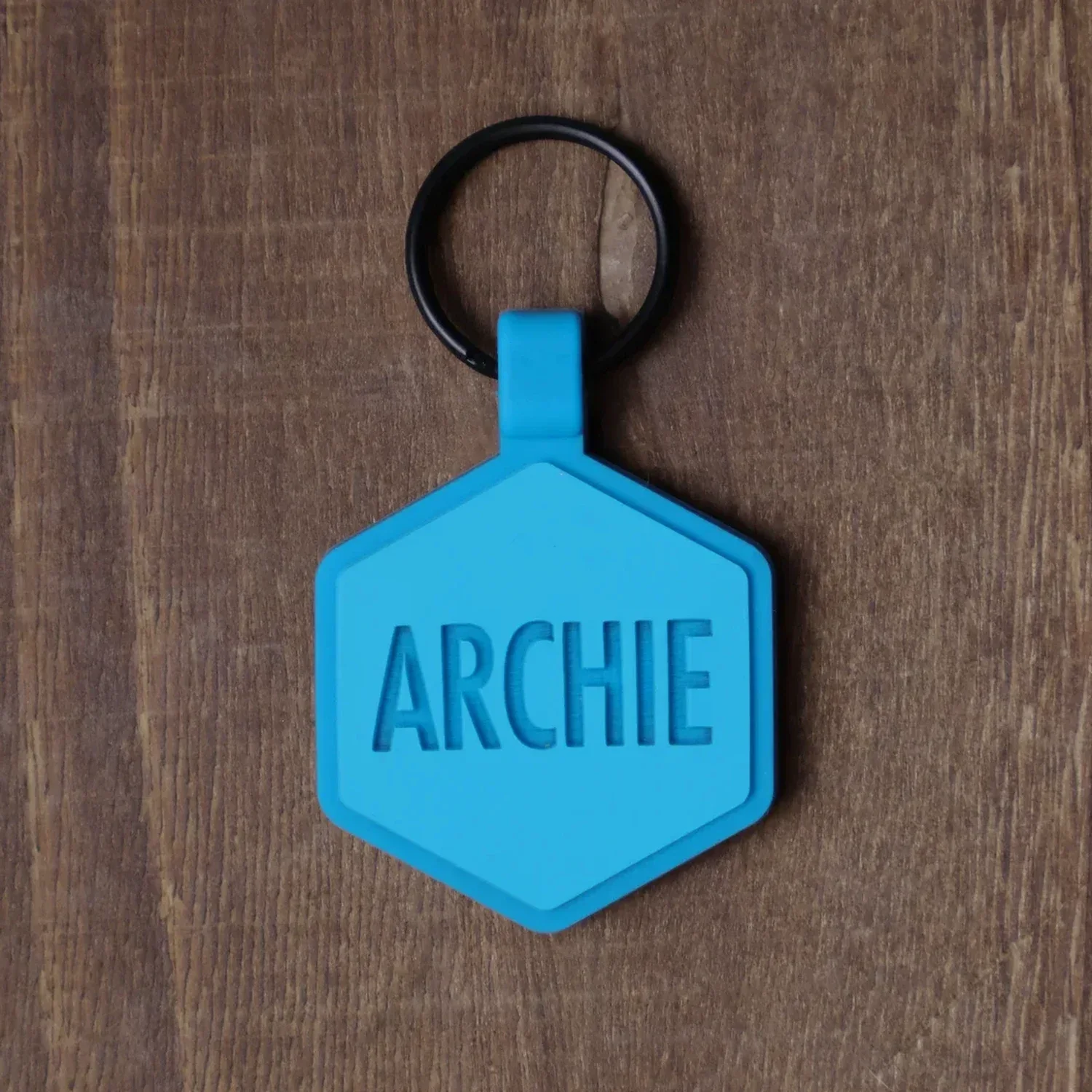 QR Code Electric Blue Silicone ID Tag - Image 3