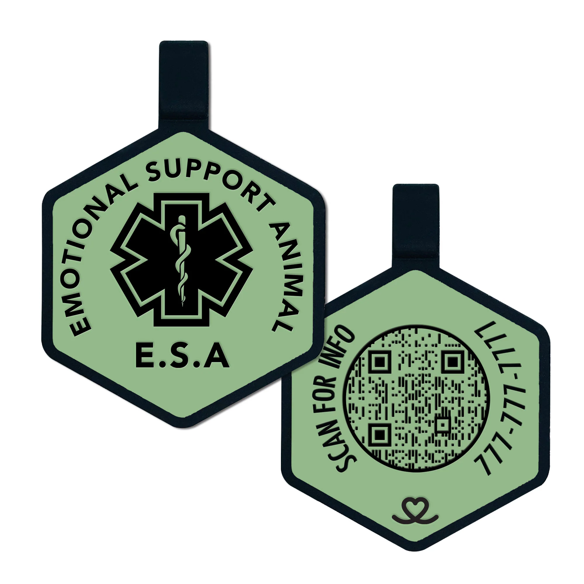 QR Code ESA Silicone Pet ID Tag