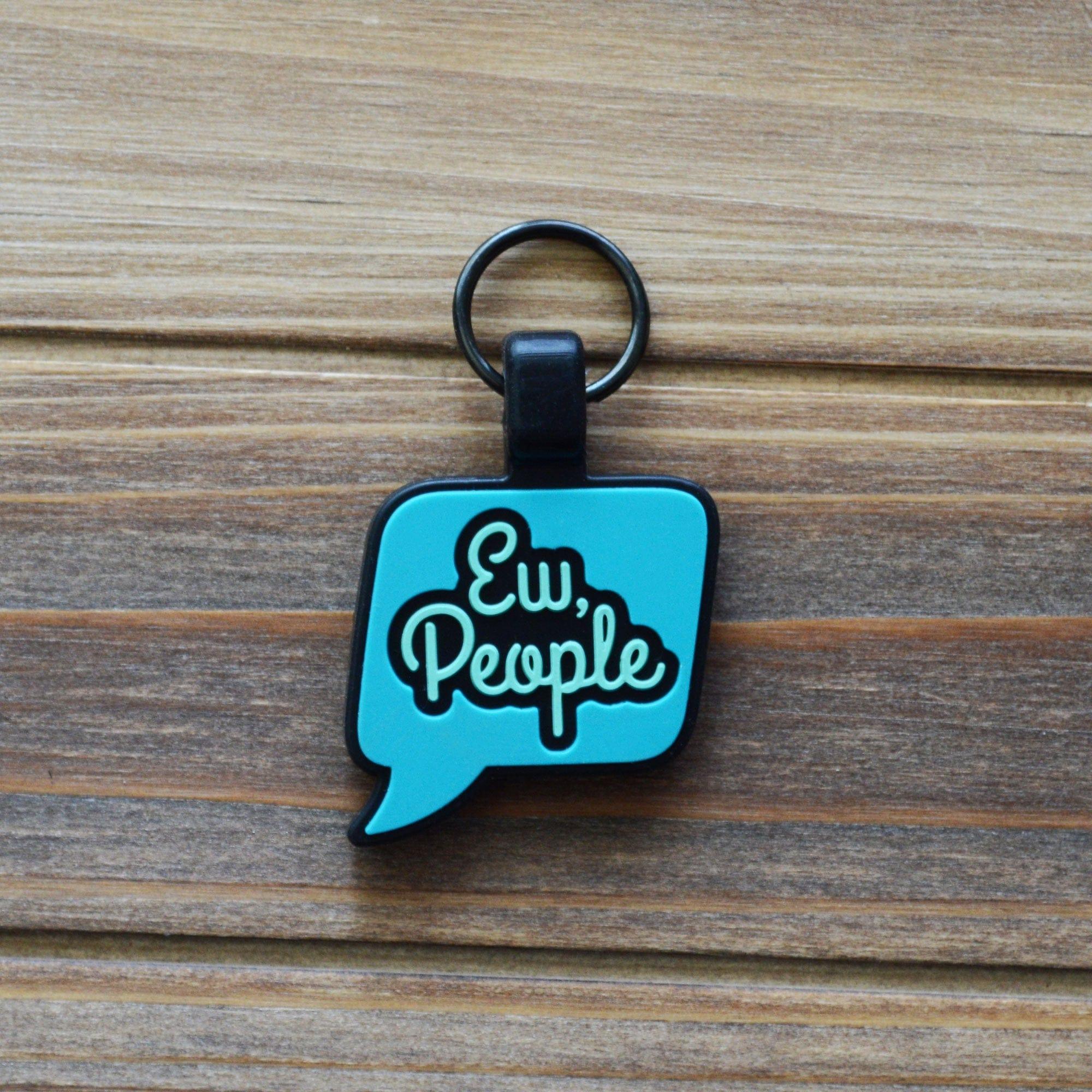 QR Code "Ew, People" Silicone Cat ID Tag - Image 3