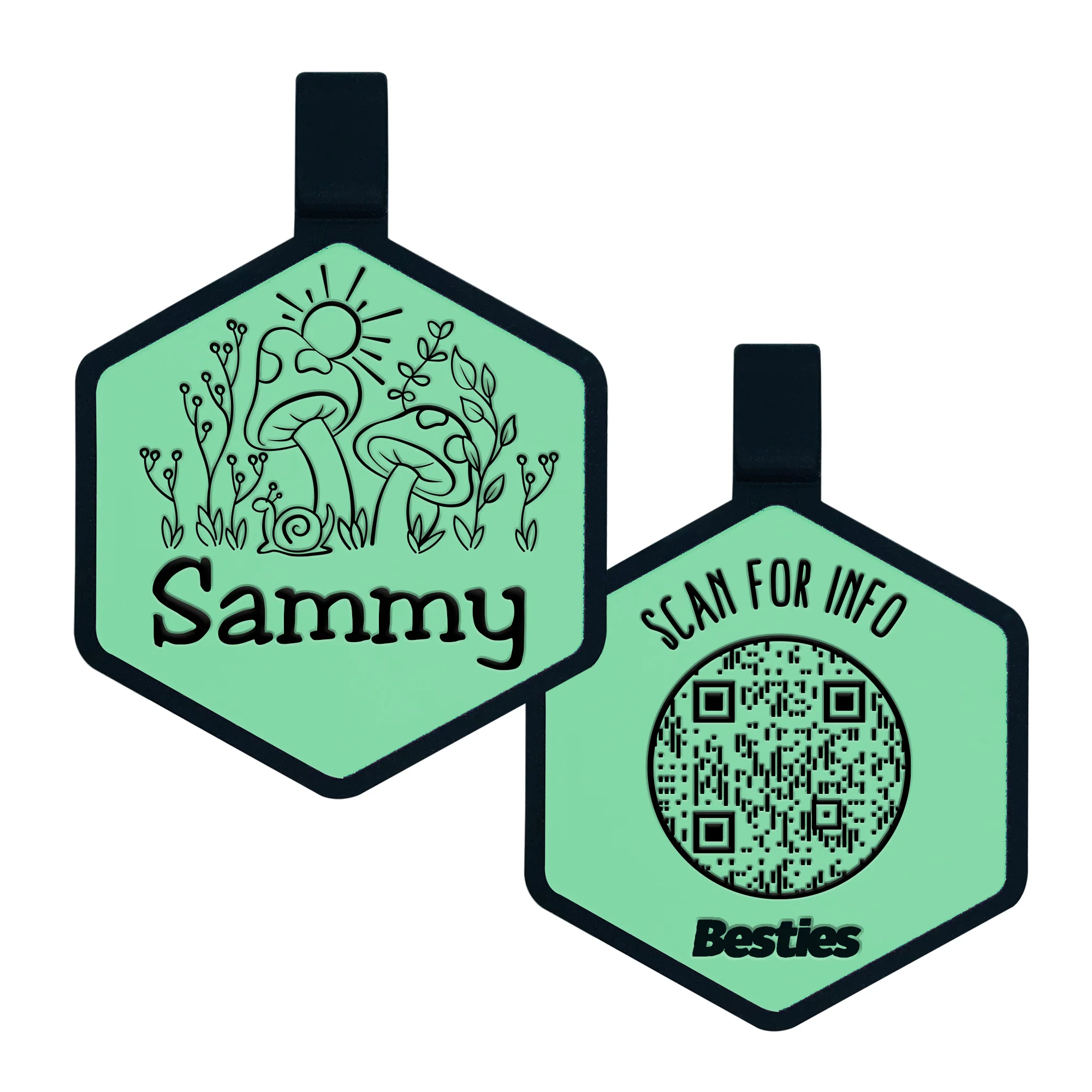QR Code Fantastic Fungi Silicone ID Tag