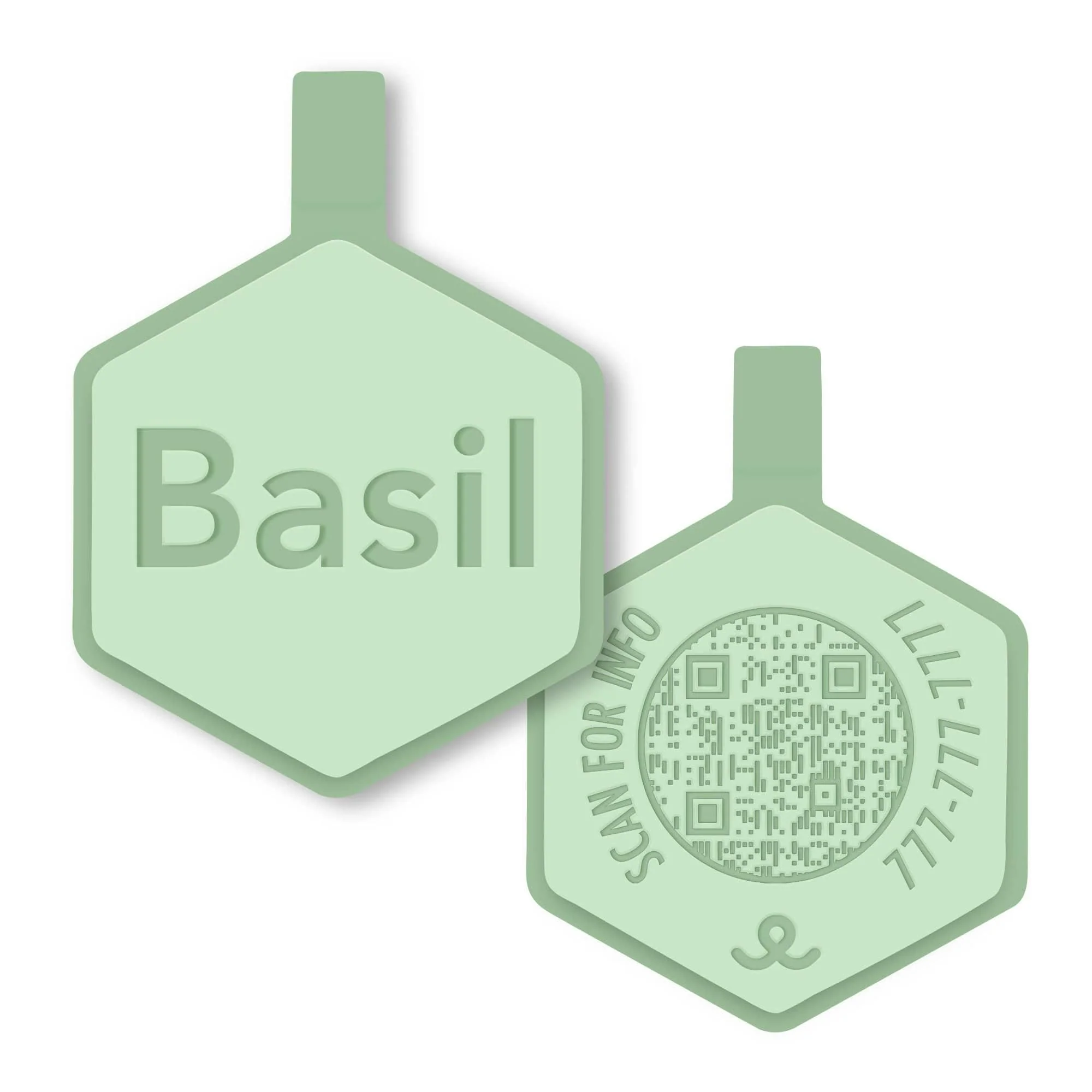 QR Code Fern Green Silicone ID Tag