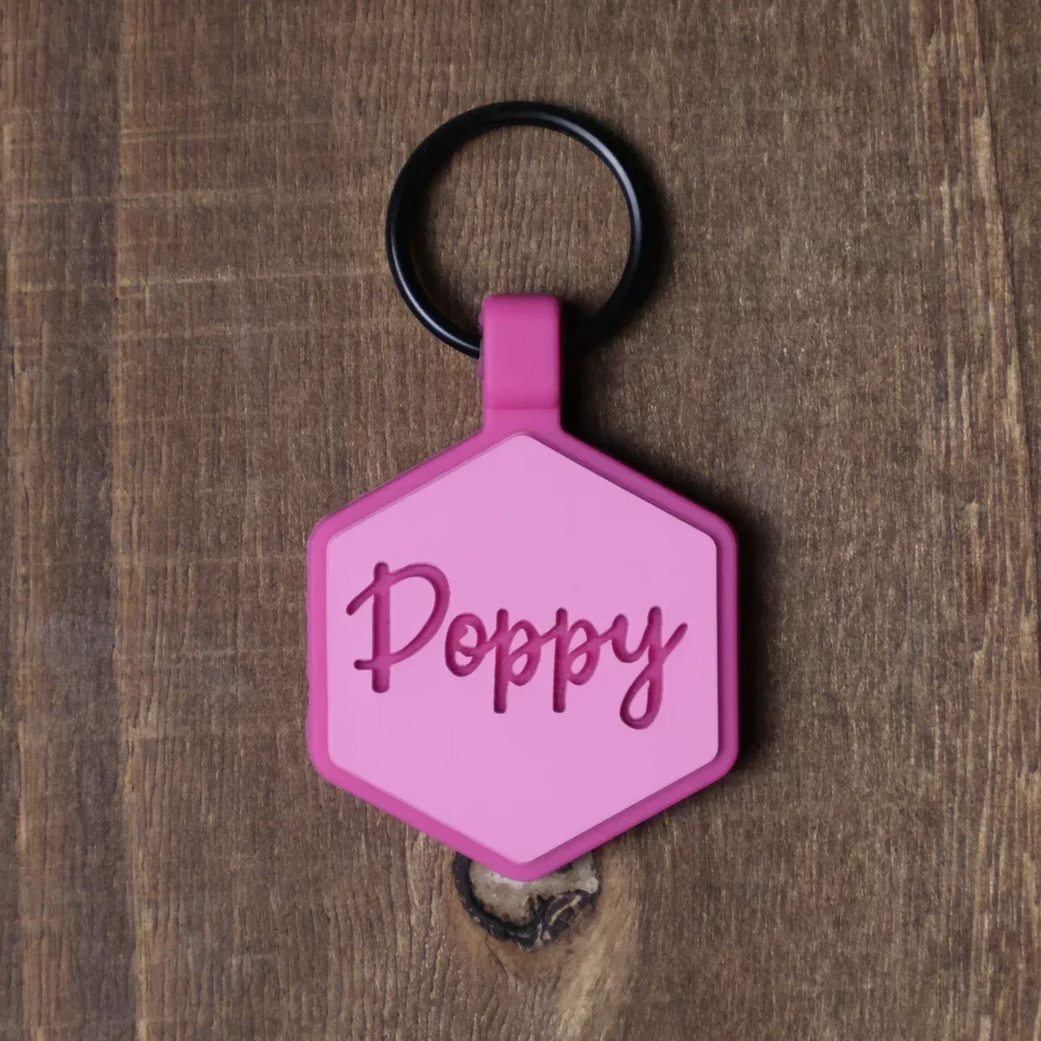 Flamingo Pink Silicone ID Tag - Image 3