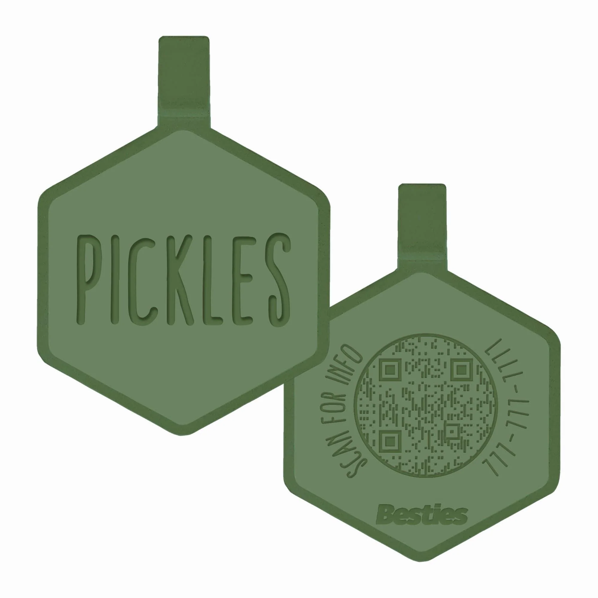 QR Code Forest Green Silicone ID Tag