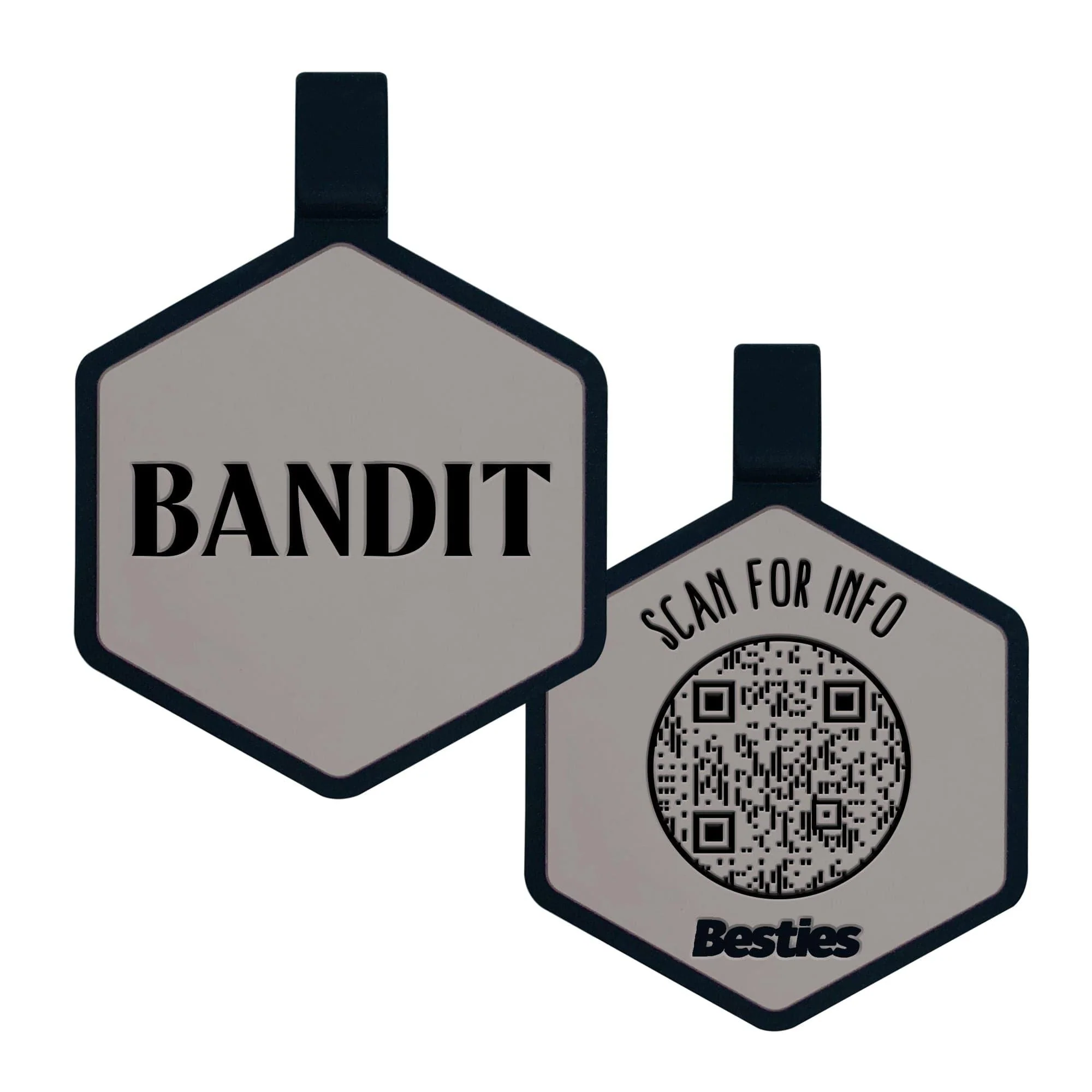 QR Code Grey Silicone ID Tag