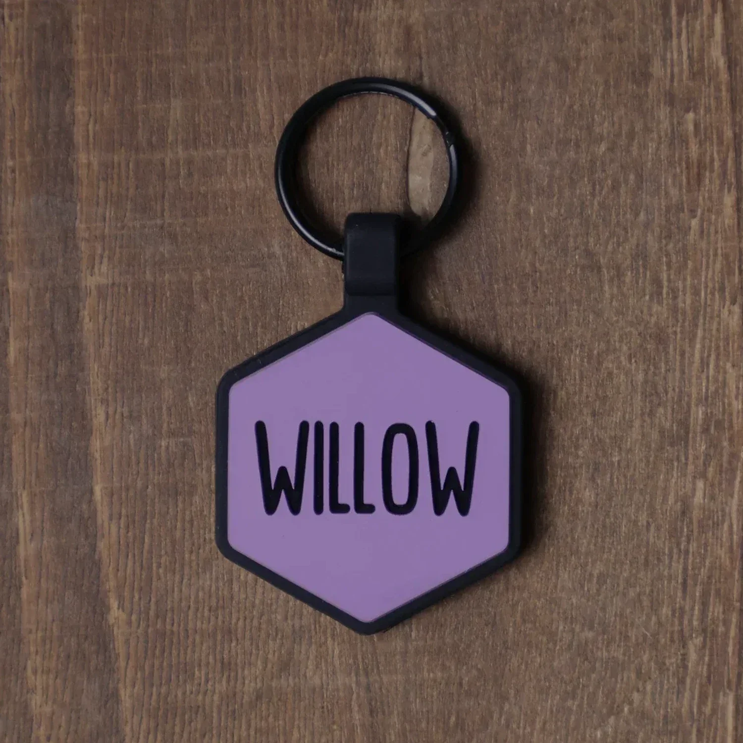 QR Code Lavender Silicone ID Tag - Image 3