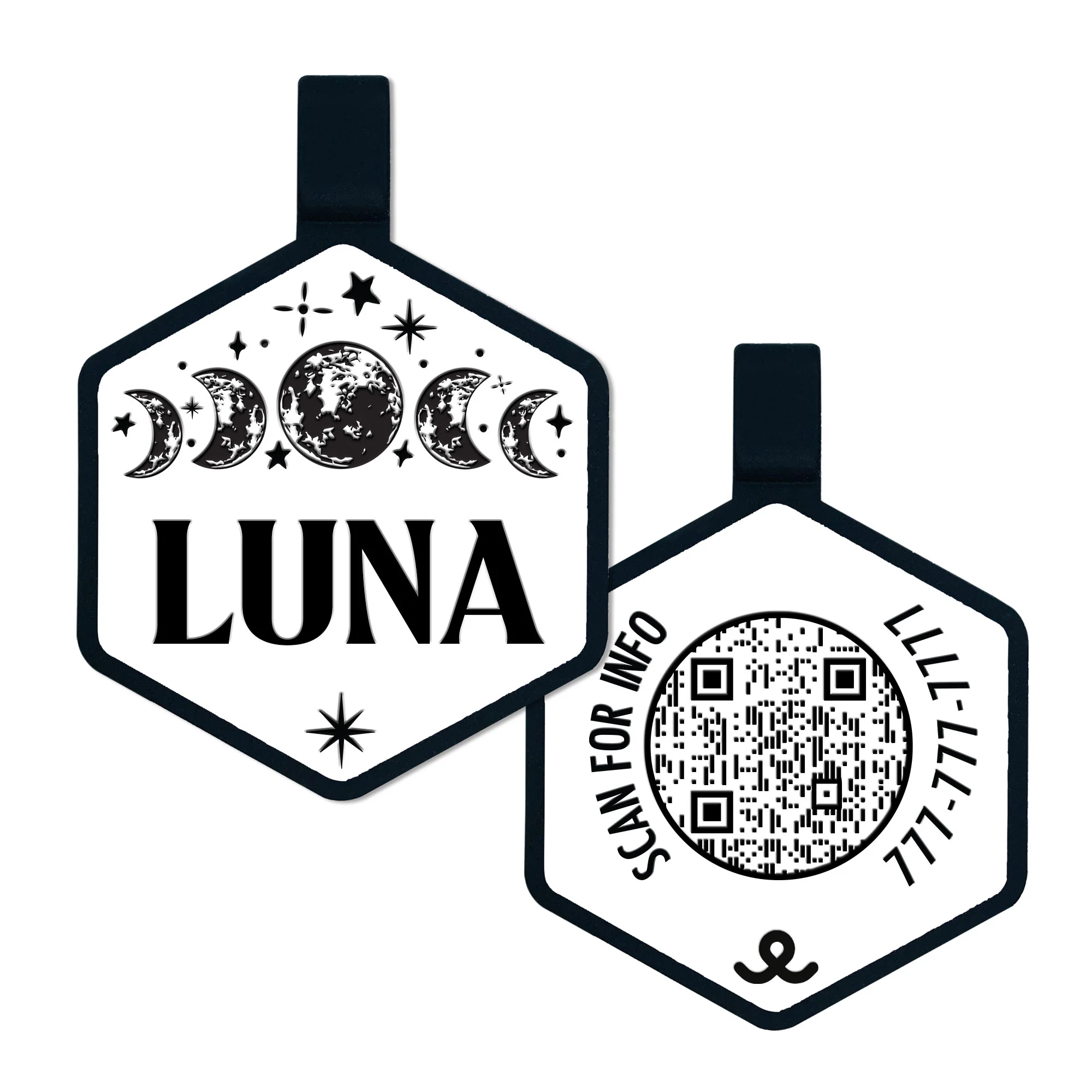 QR Code Moonstruck  Silicone ID Tag