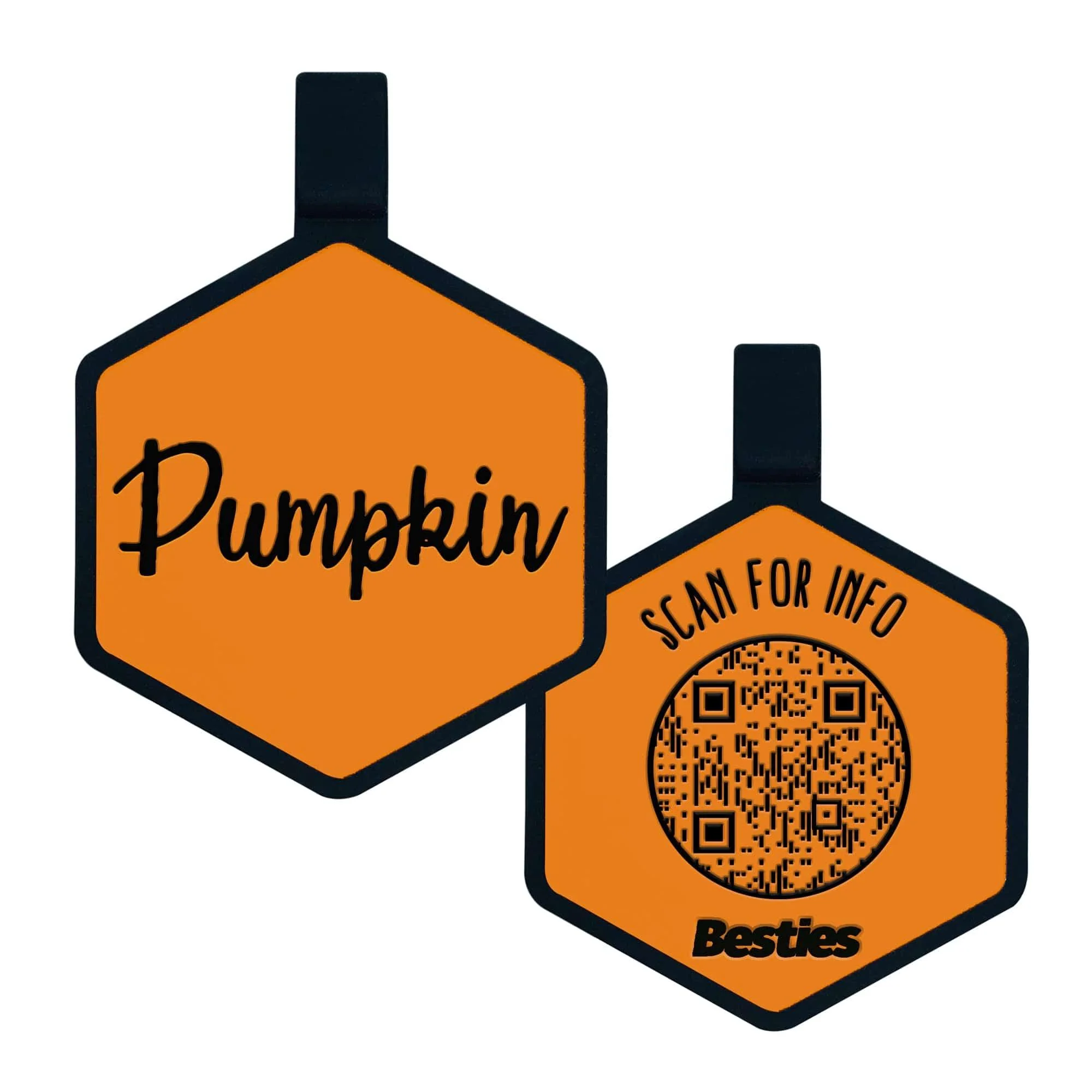 QR Code Orange Silicone ID Tag