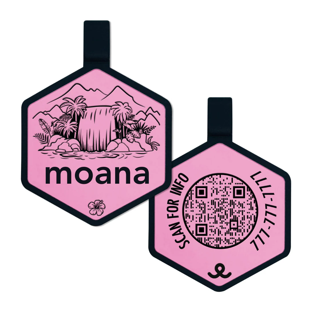 QR Code Paradise falls forest Silicone ID Tag