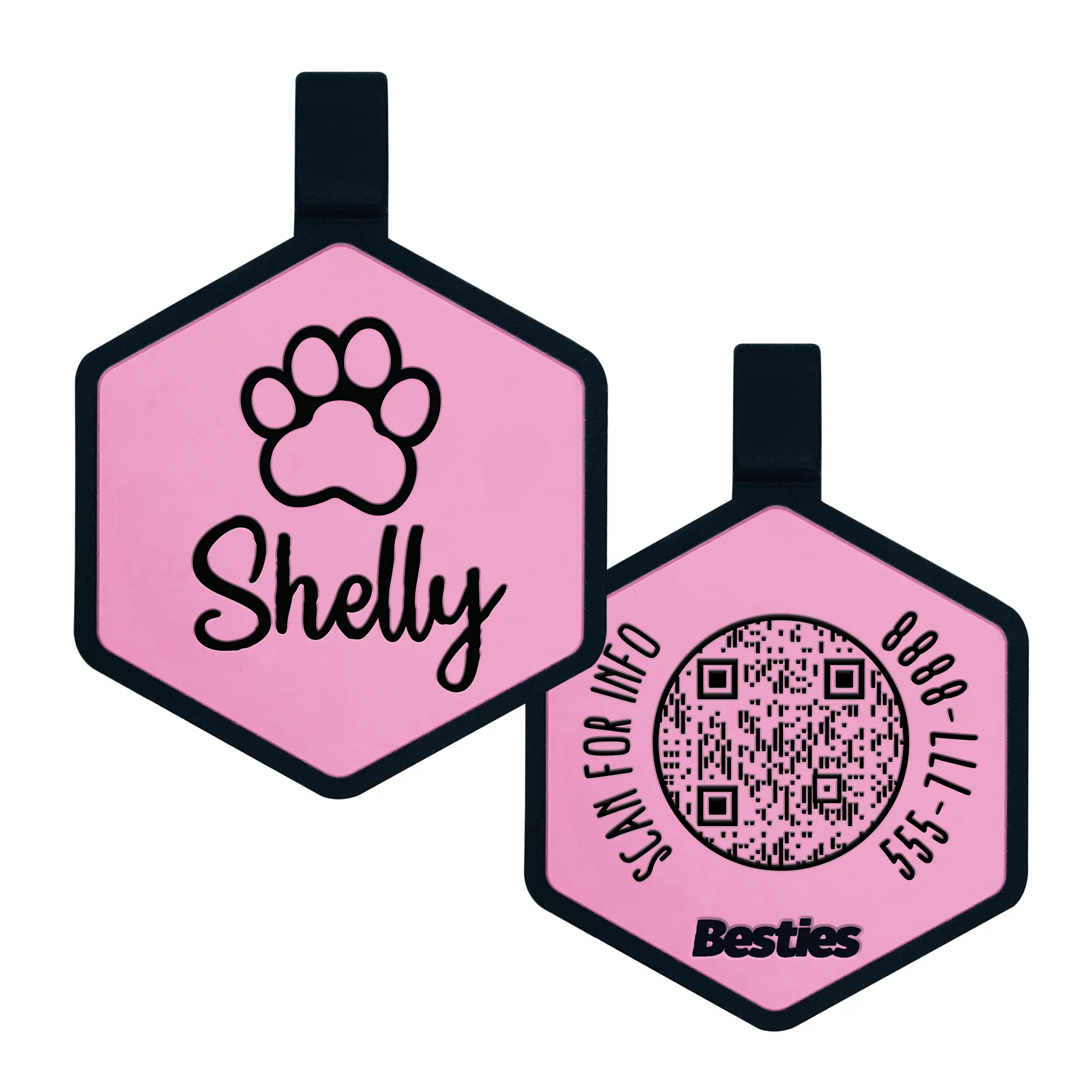 QR Code Paw Silicone ID Tag