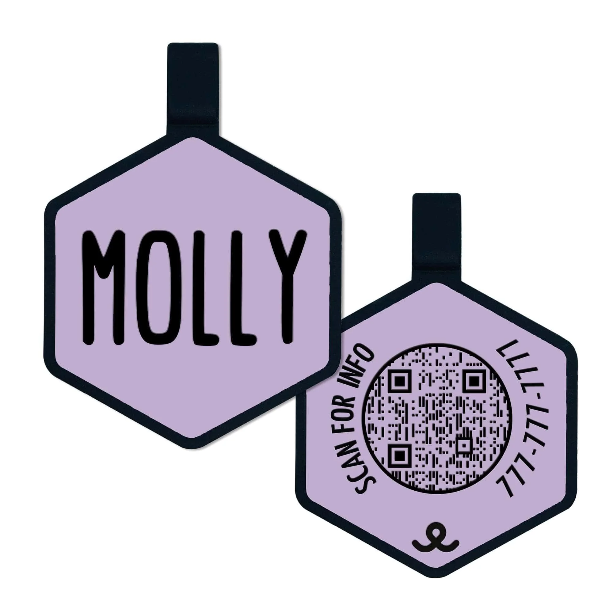 QR Code Periwinkle Silicone ID Tag