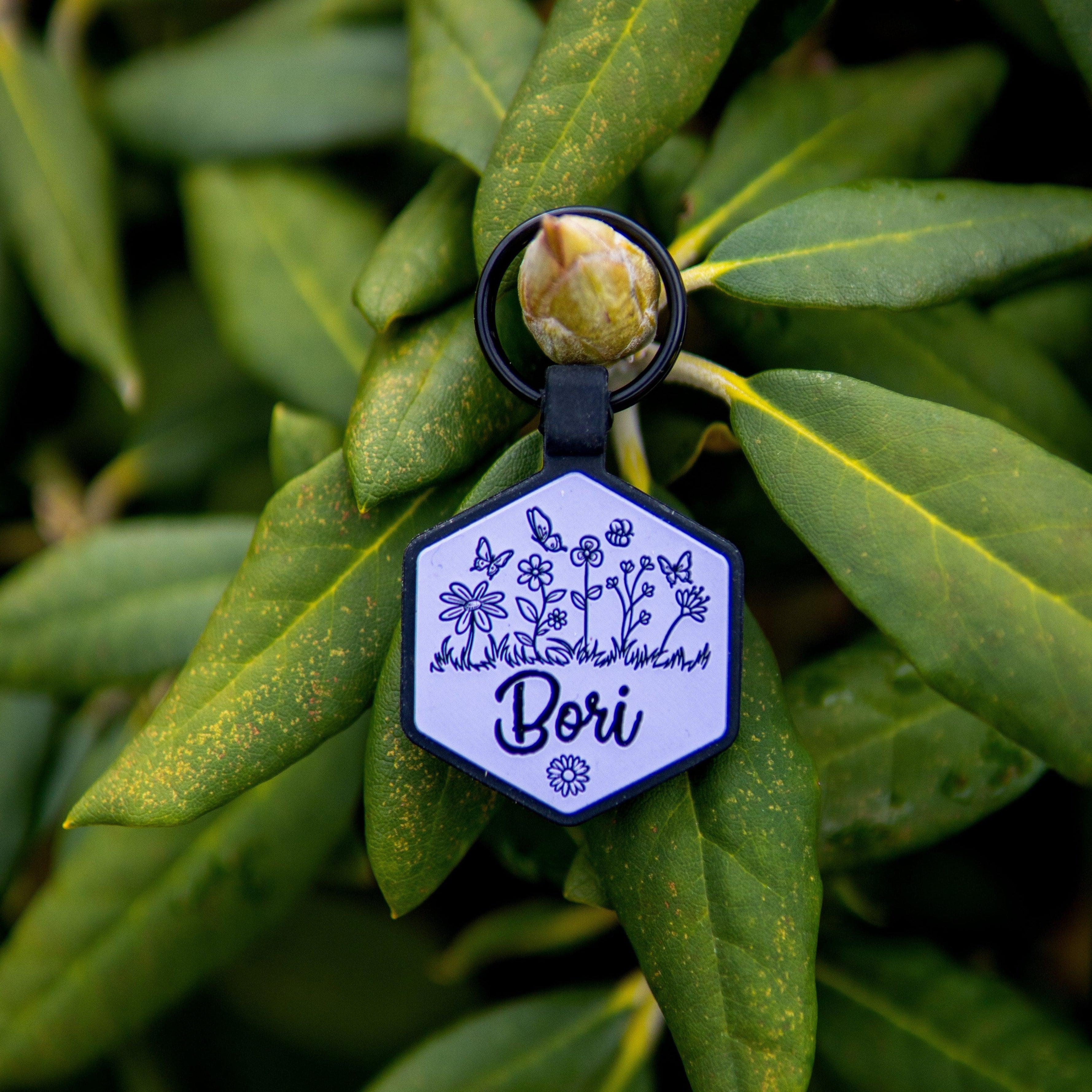 QR Code Periwinkle Silicone ID Tag - Image 5