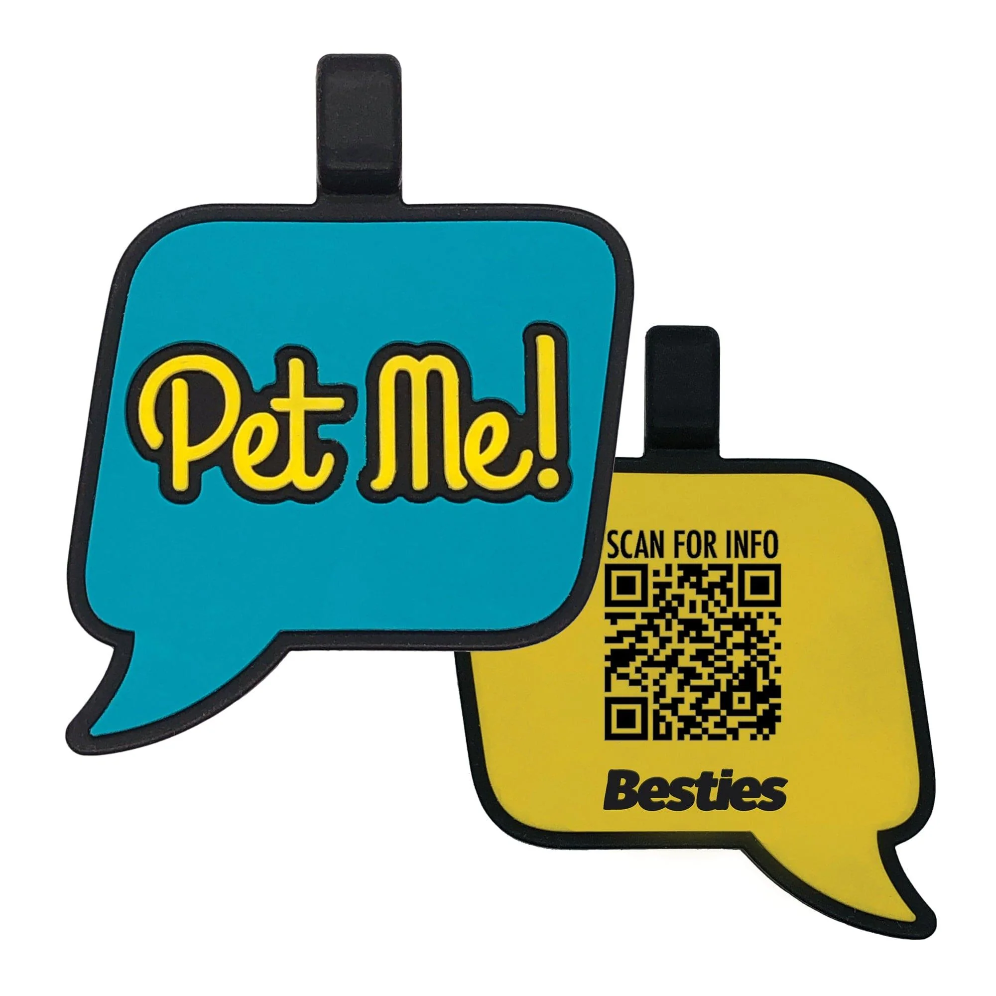 QR Code "Pet Me!" Silicone ID Tag