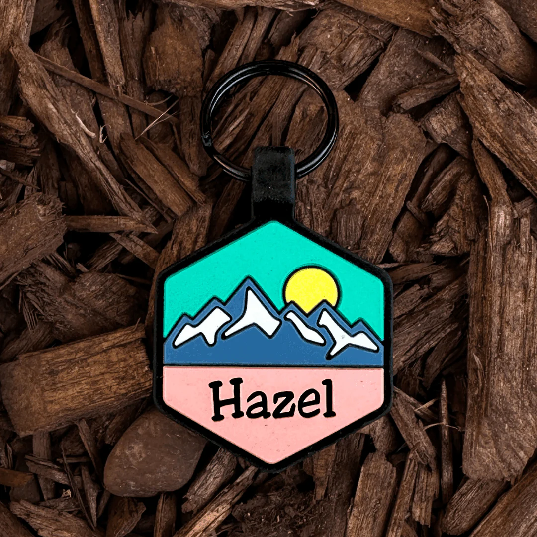 QR Code Pup's Peak Silicone Dog ID Tag - Wild Bloom - Image 3