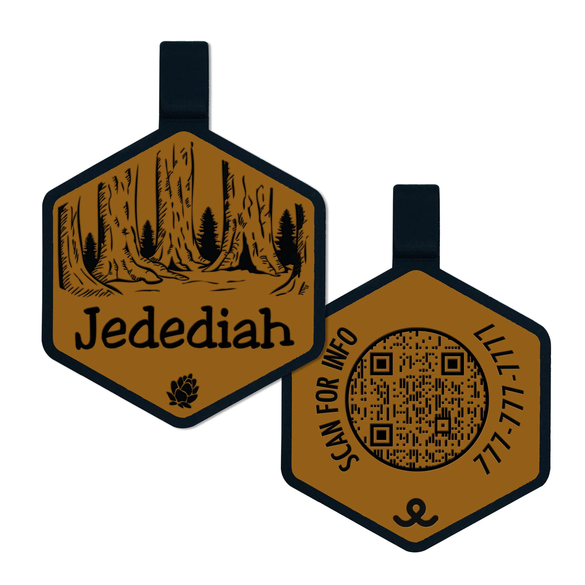 QR Code Redwood forest Silicone ID Tag