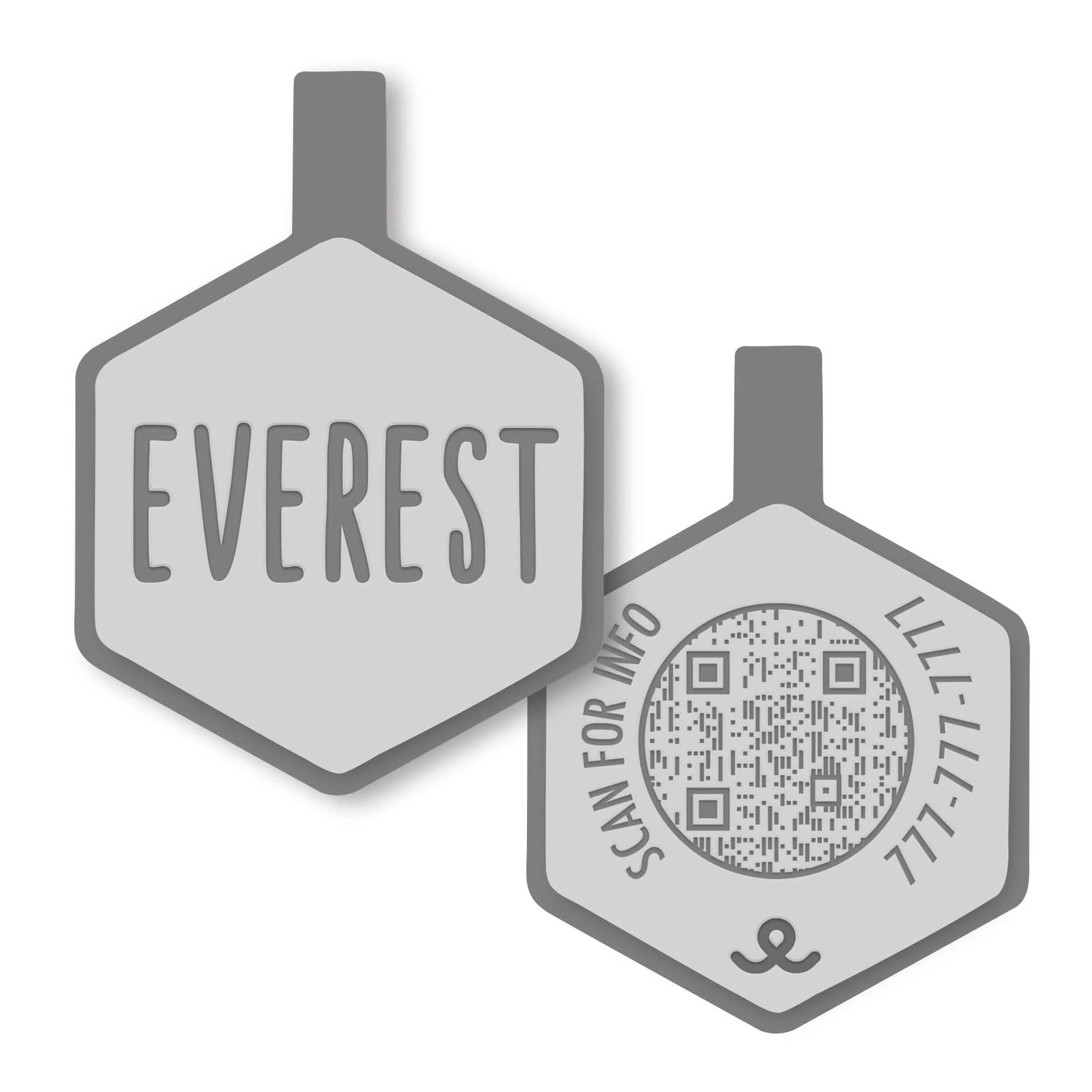 QR Code Slate Grey Silicone ID Tag