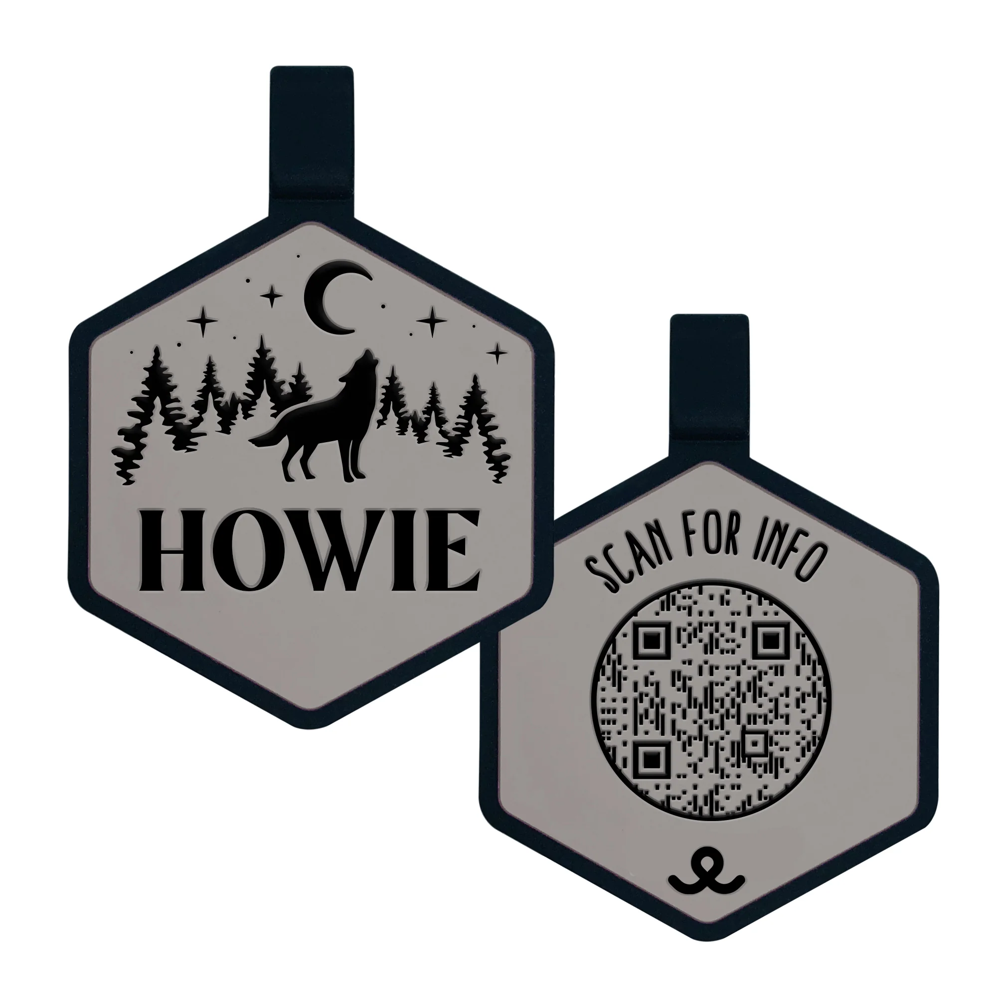 QR Code Stay Wild Silicone ID Tag