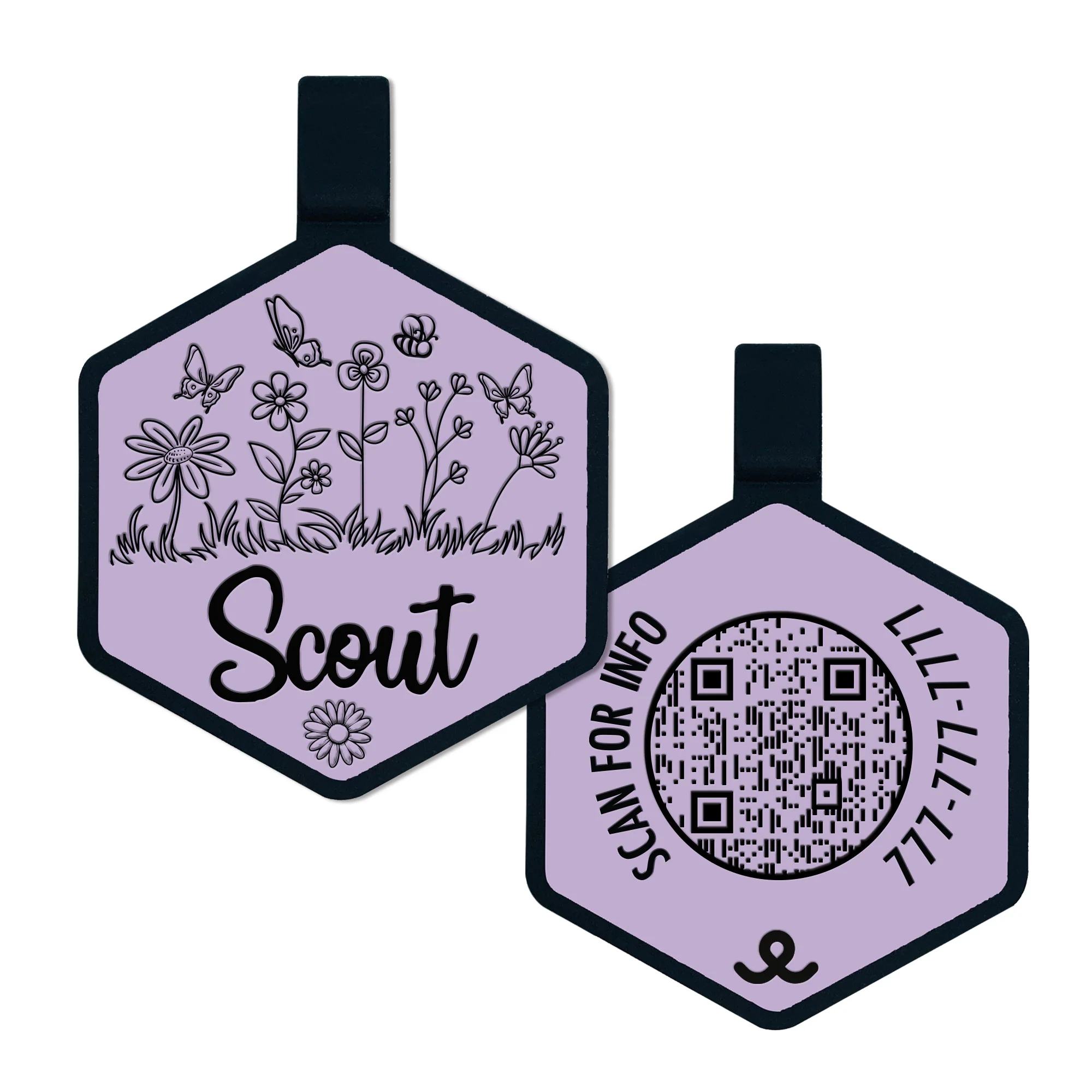 QR Code Superbloom Silicone ID Tag