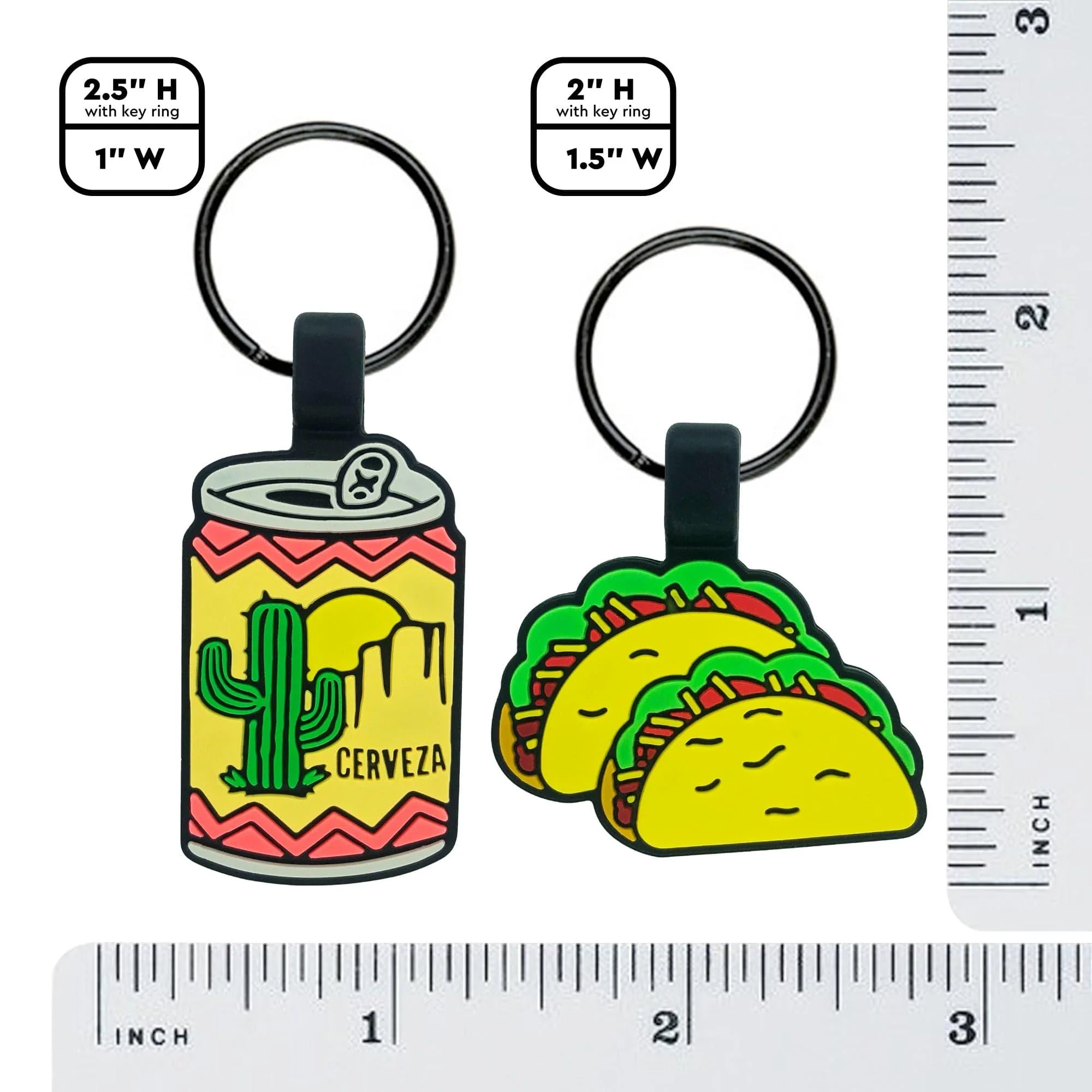 QR Code Tacos and Beer BFF Silicone ID Tag Set - Image 5