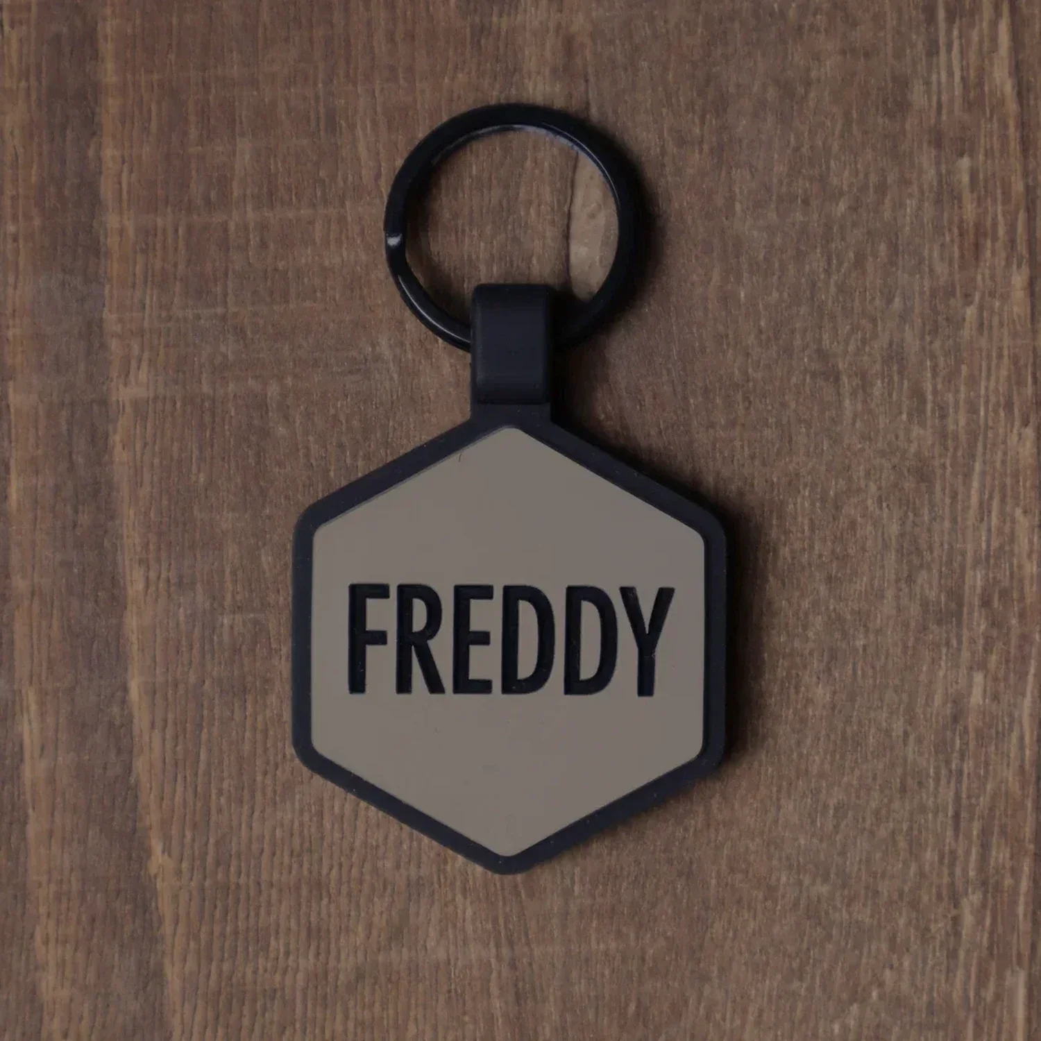 QR Code Taupe Silicone ID Tag - Image 3