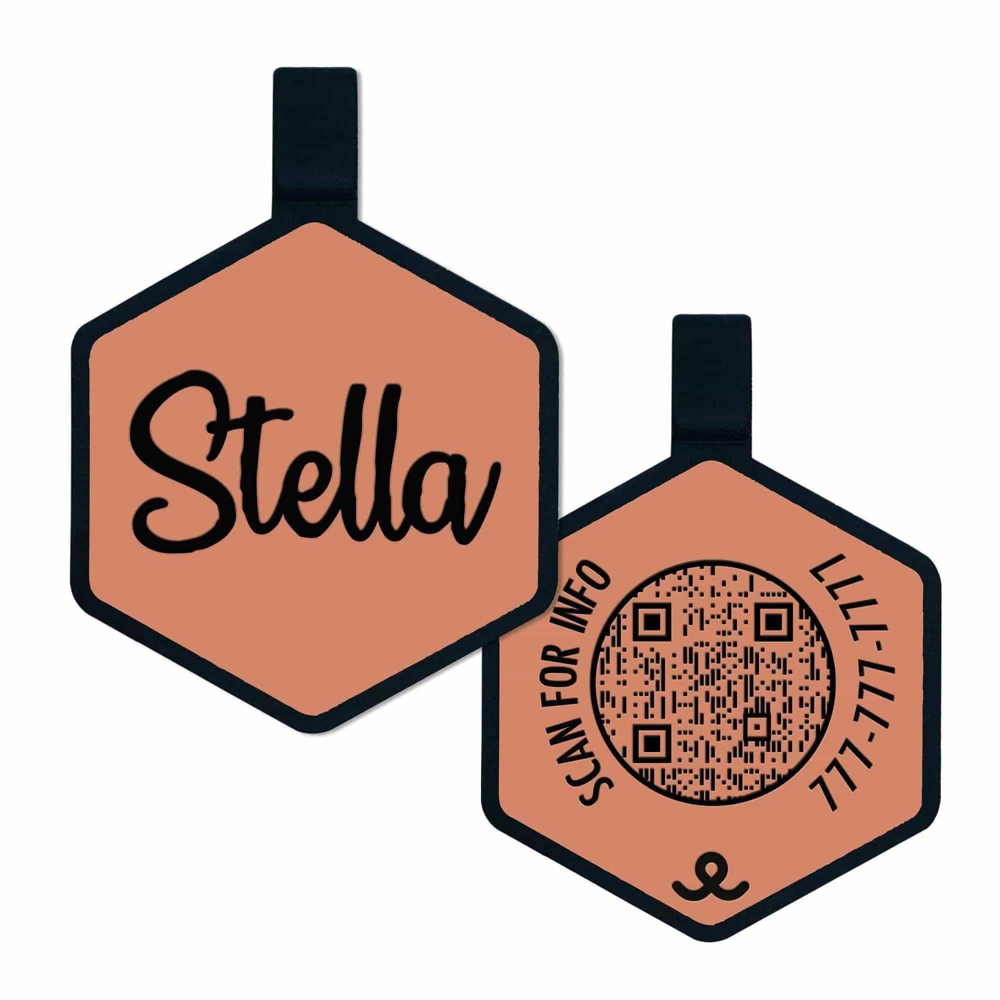 QR Code Terracotta Silicone ID Tag