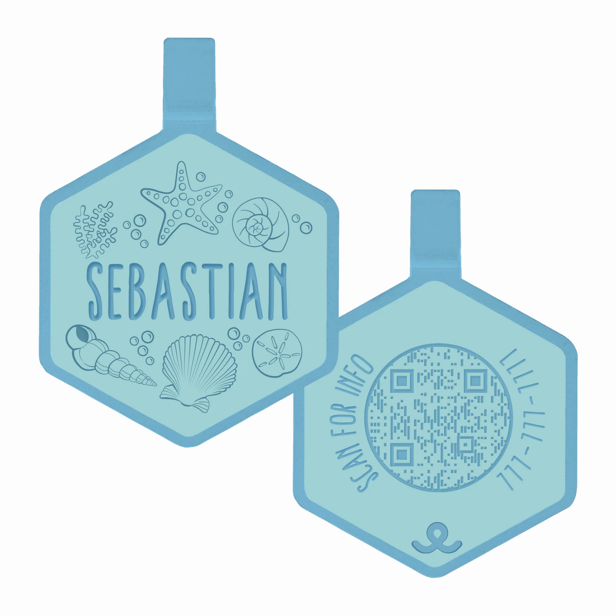 QR Code Under The Sea Silicone ID Tag
