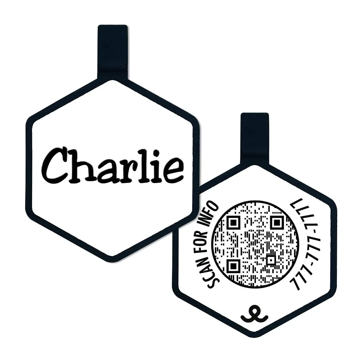 QR Code White Silicone ID Tag