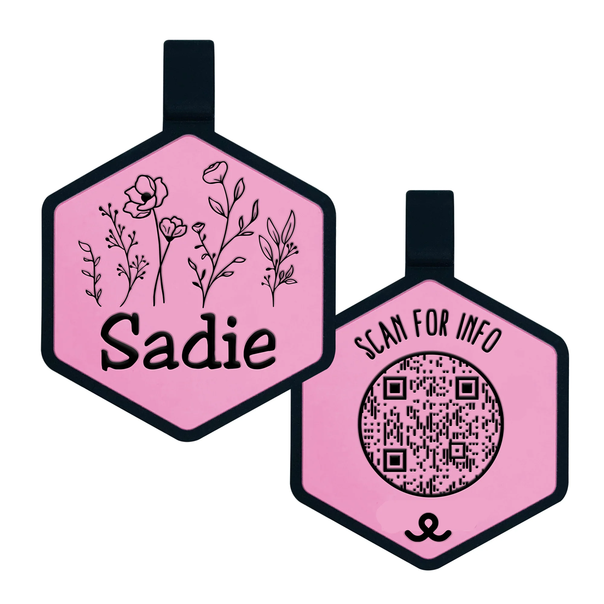 QR Code Wildflowers Silicone ID Tag