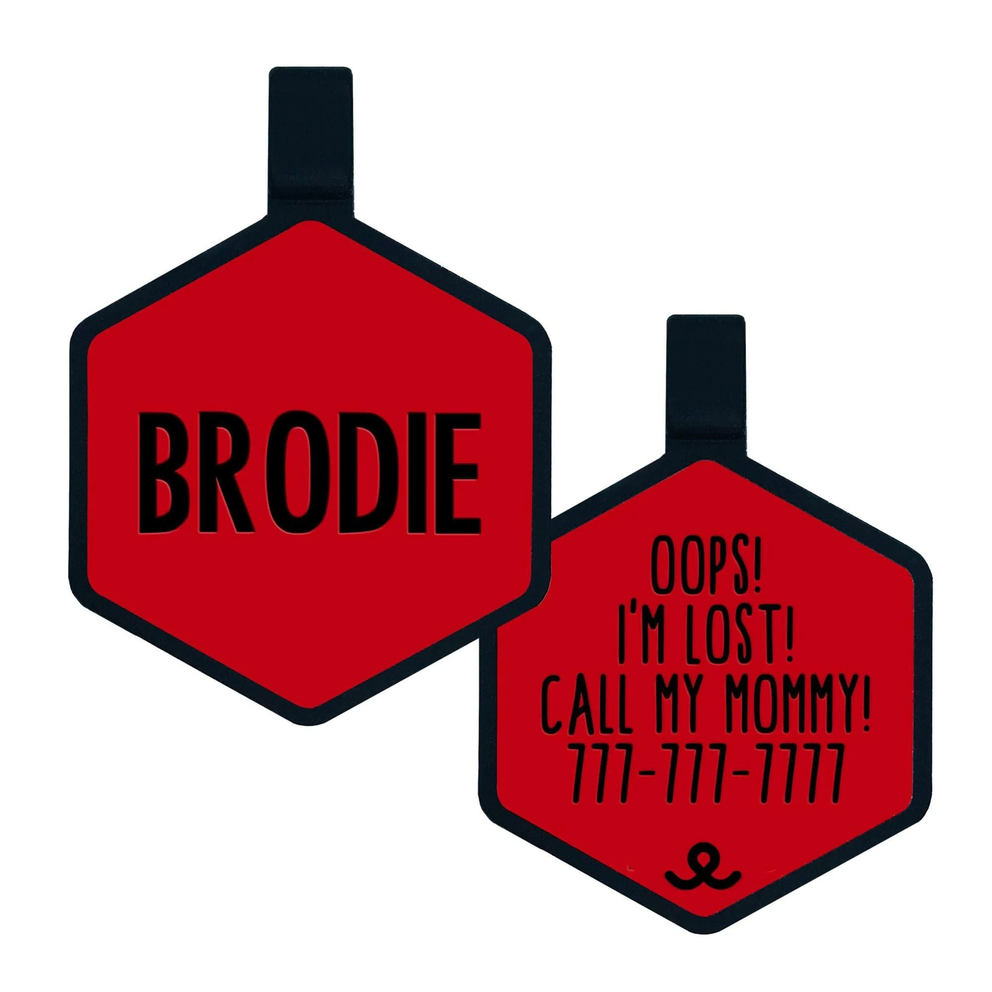 Red Silicone Dog ID Tag