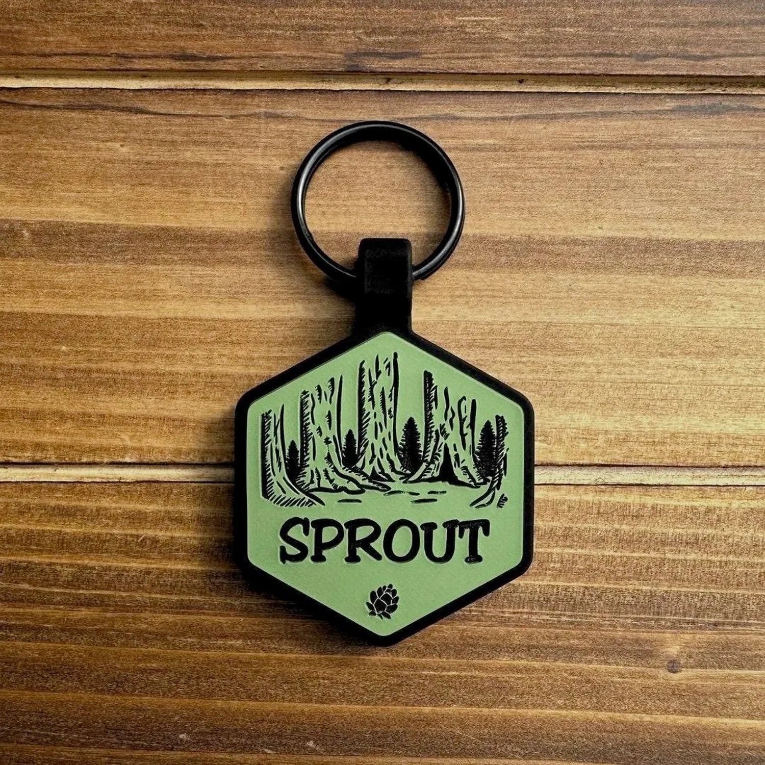 QR Code Redwood forest Silicone ID Tag - Image 3