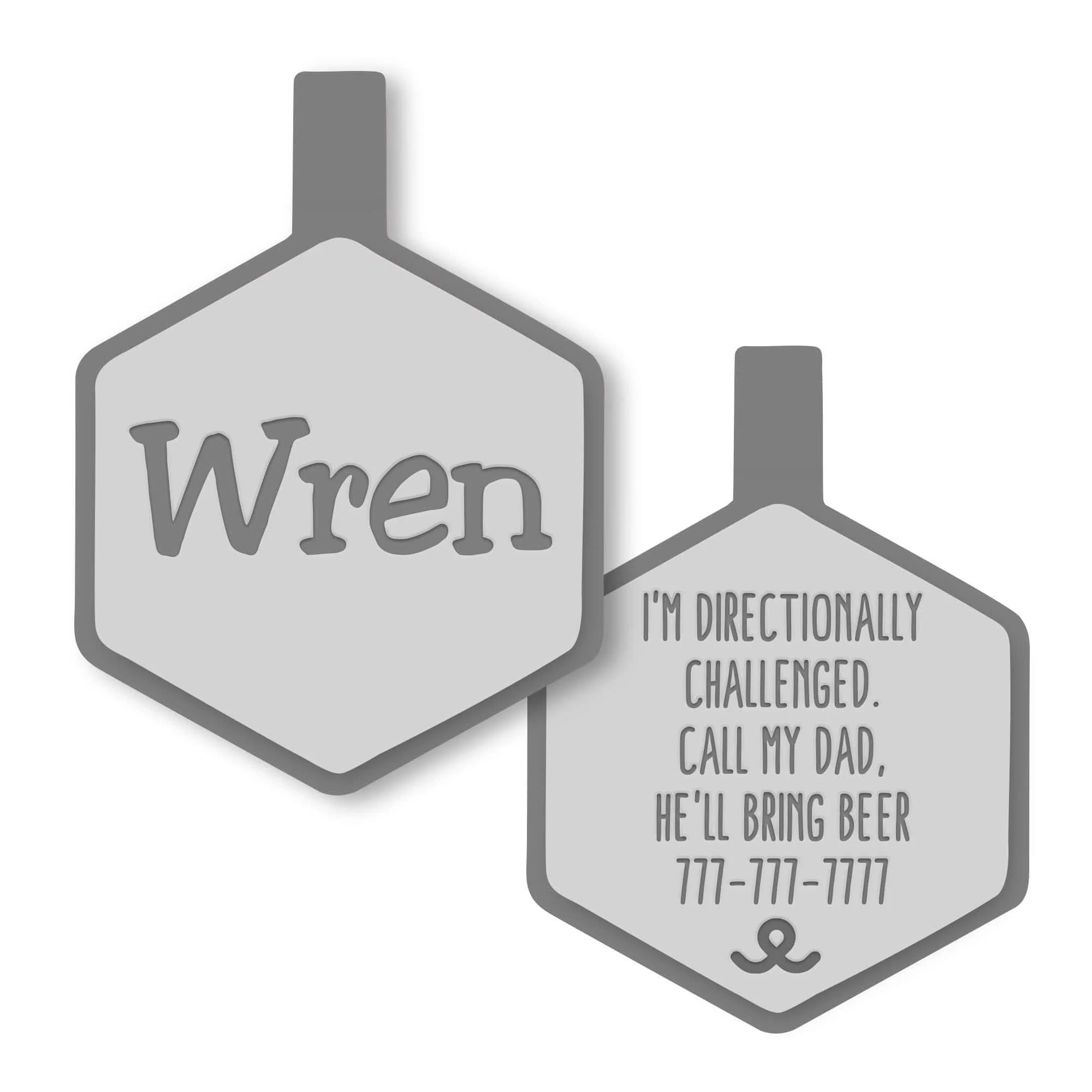 Slate Grey Silicone ID Tag